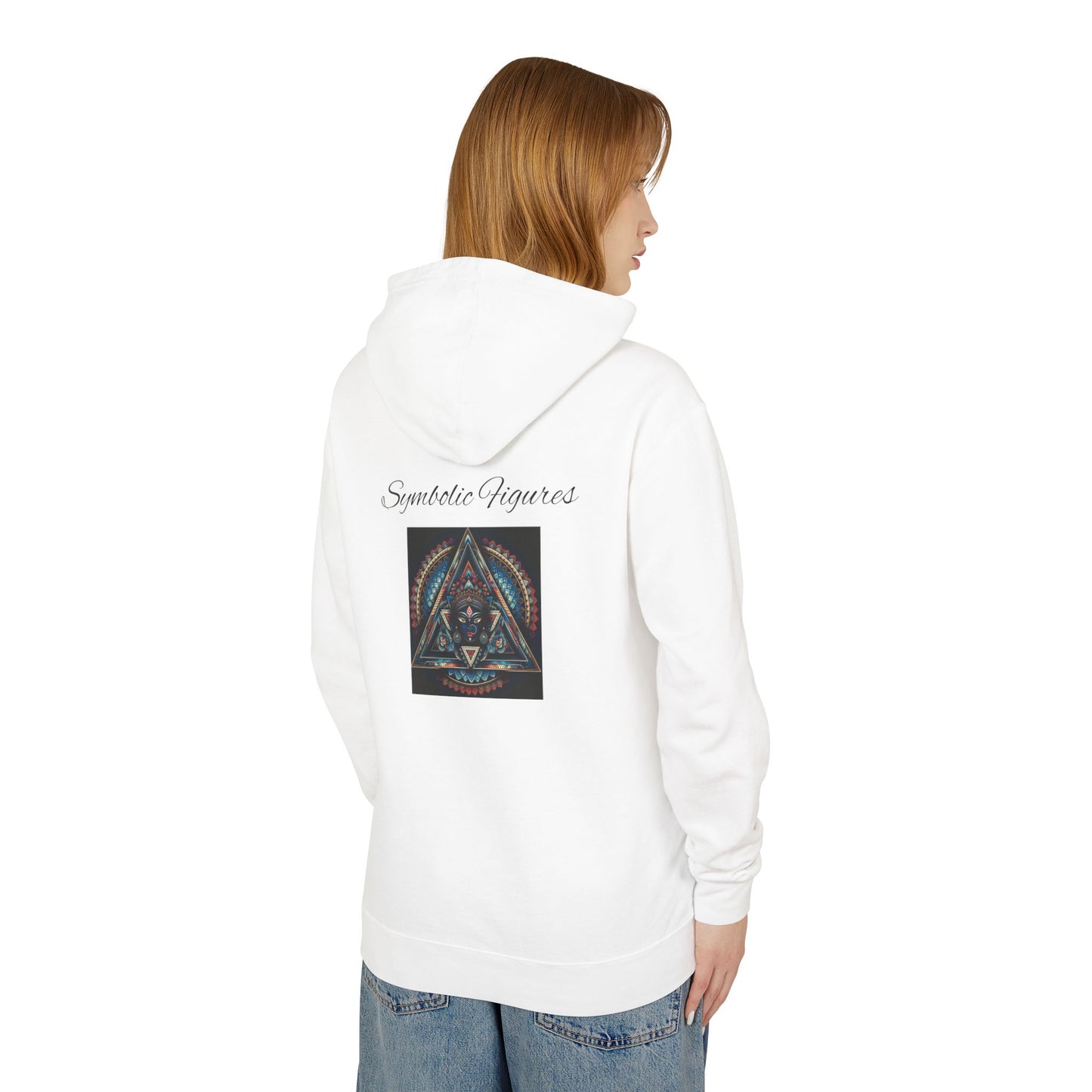 Vibrant Artistic Hoodie, Symbolic Figures Design, Lightweight Sweatshirt for Casual Wear, Unique Gift for Art Lovers, Cozy Unisex Clothing