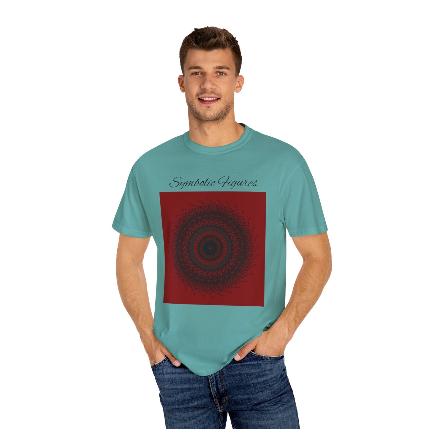 Symbolic Figures Unisex Garment-Dyed T-Shirt - Bohemian Style for Art Lovers