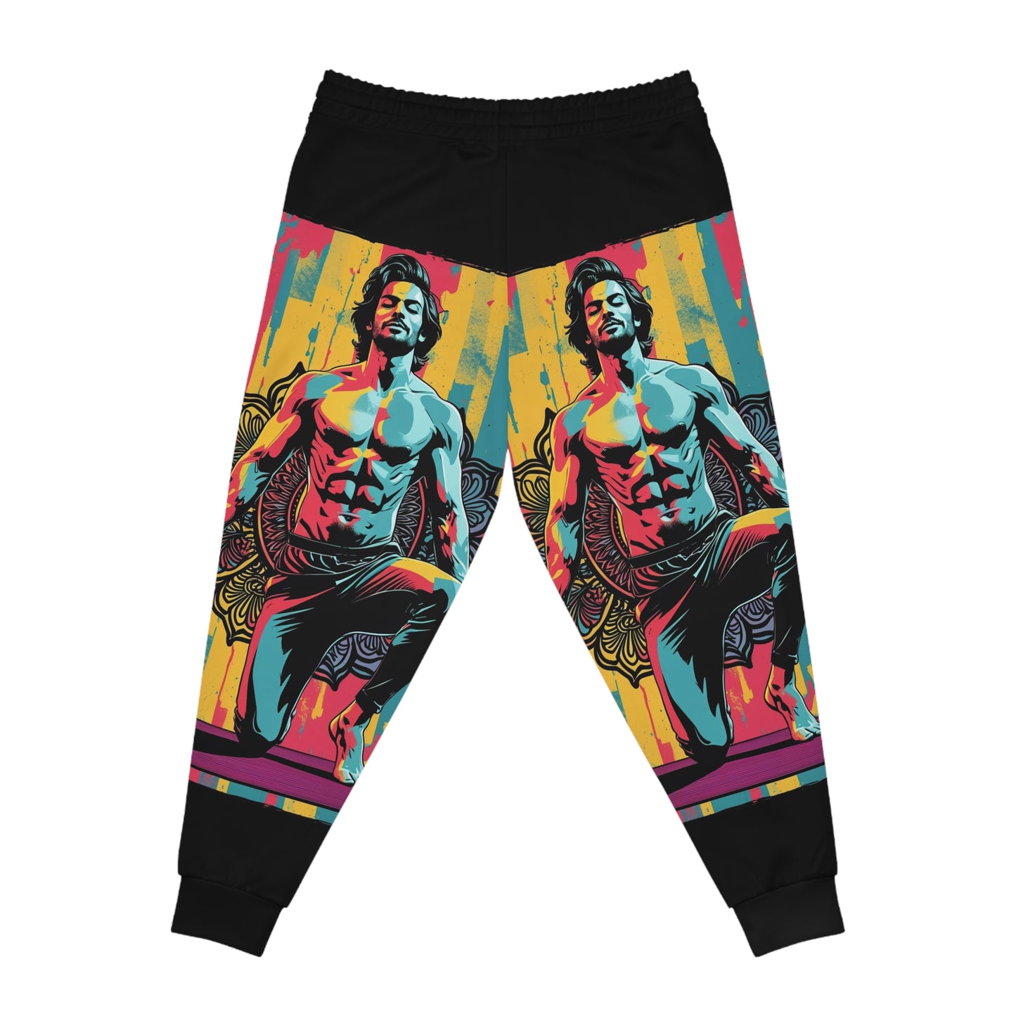 Vibrant Artistic Joggers with Graphic Print, Trendy Workout Pants for Fitness, Casual Wear, Unique Gift for Athletes, Stylish Loungewear