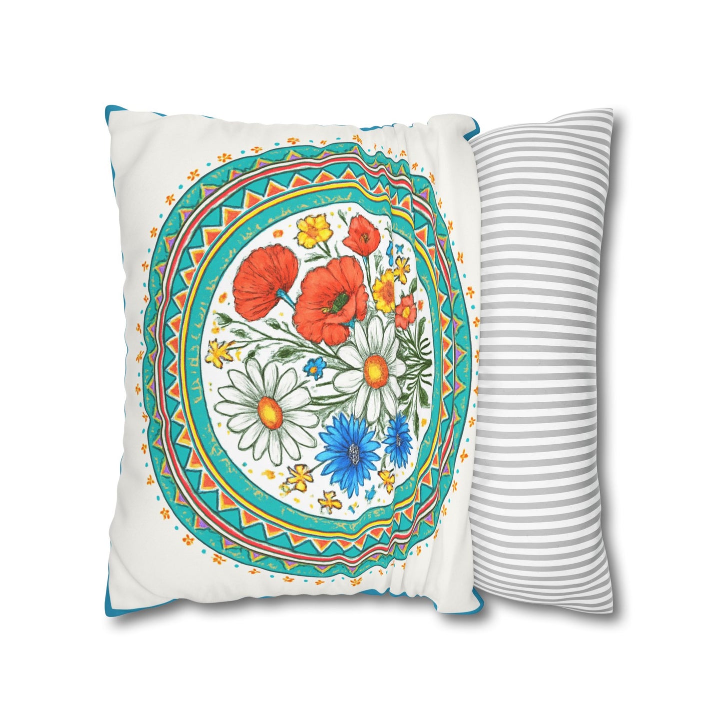 Floral Square Pillowcase | Cozy Home Decor, Gift for Garden Lovers, Spring Decor, Throw Pillow, Housewarming Gift
