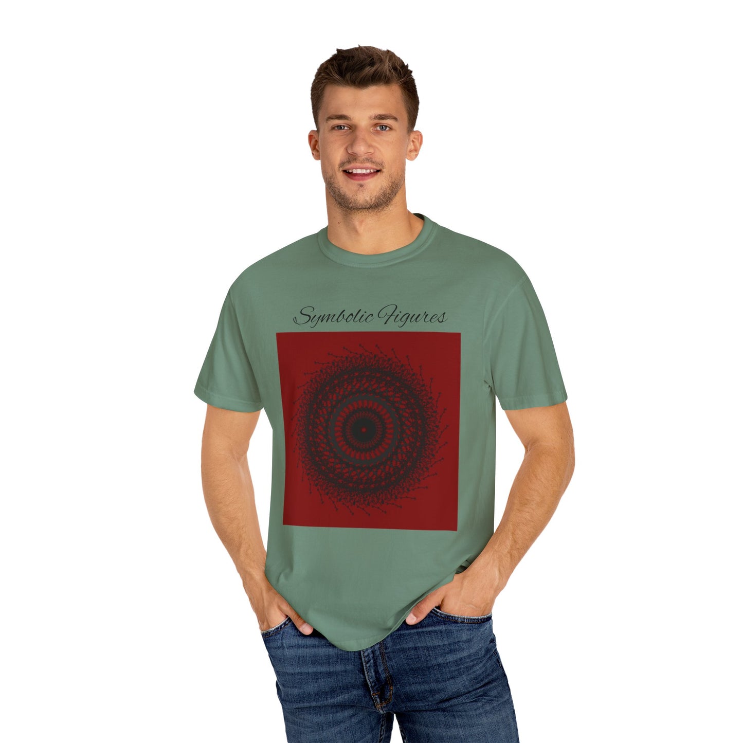 Symbolic Figures Unisex Garment-Dyed T-Shirt - Bohemian Style for Art Lovers