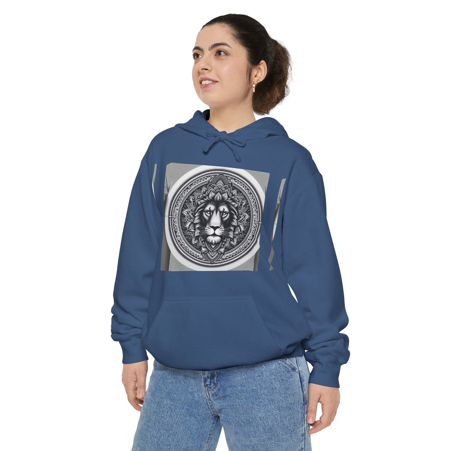 Monochrome Lion Design Hoodie, Cozy Unisex Hoodie, Gift for Him/Her, Stylish Casual Wear, Cool Streetwear