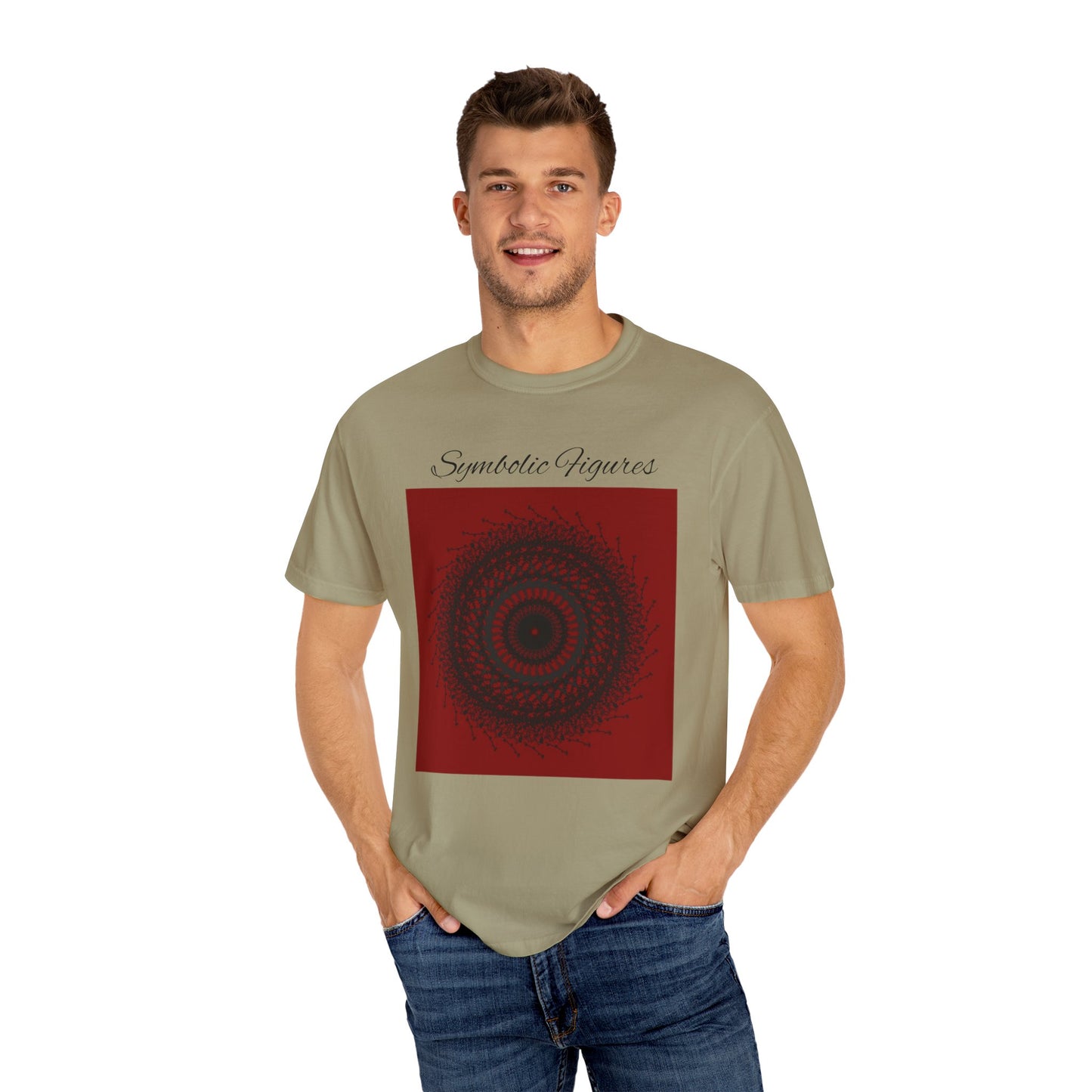Symbolic Figures Unisex Garment-Dyed T-Shirt - Bohemian Style for Art Lovers