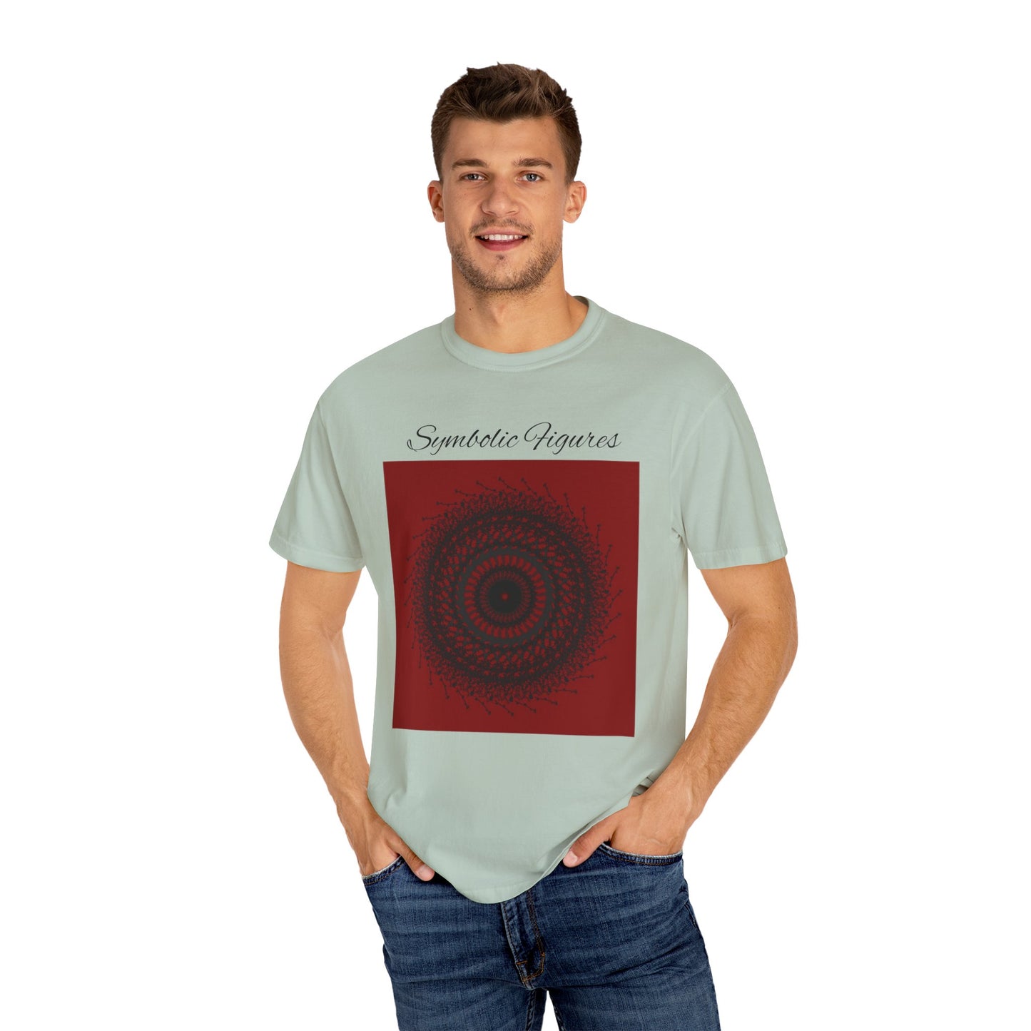 Symbolic Figures Unisex Garment-Dyed T-Shirt - Bohemian Style for Art Lovers