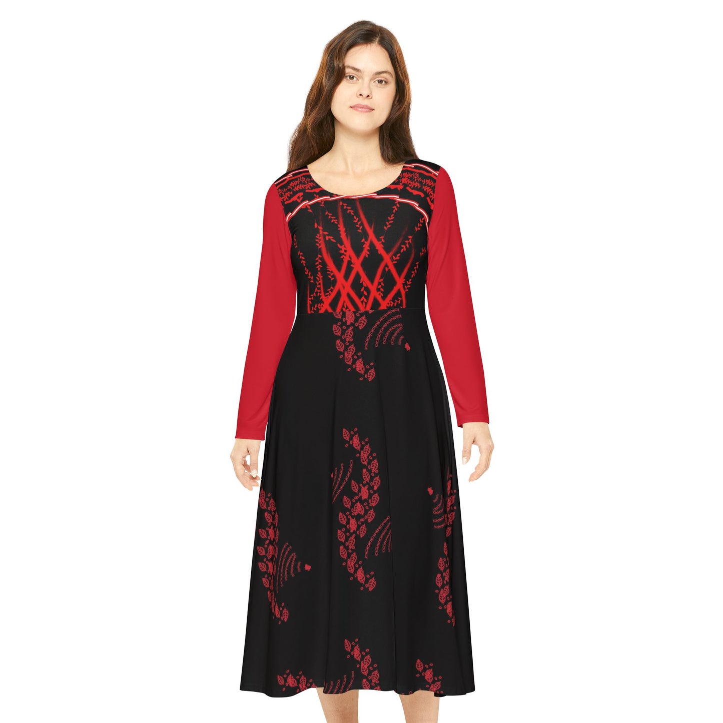 Women's Long Sleeve Dance Dress - Flowing Elegance for Dance Events, Formal Gatherings, Performances, and Celebrations, Artful Fashion