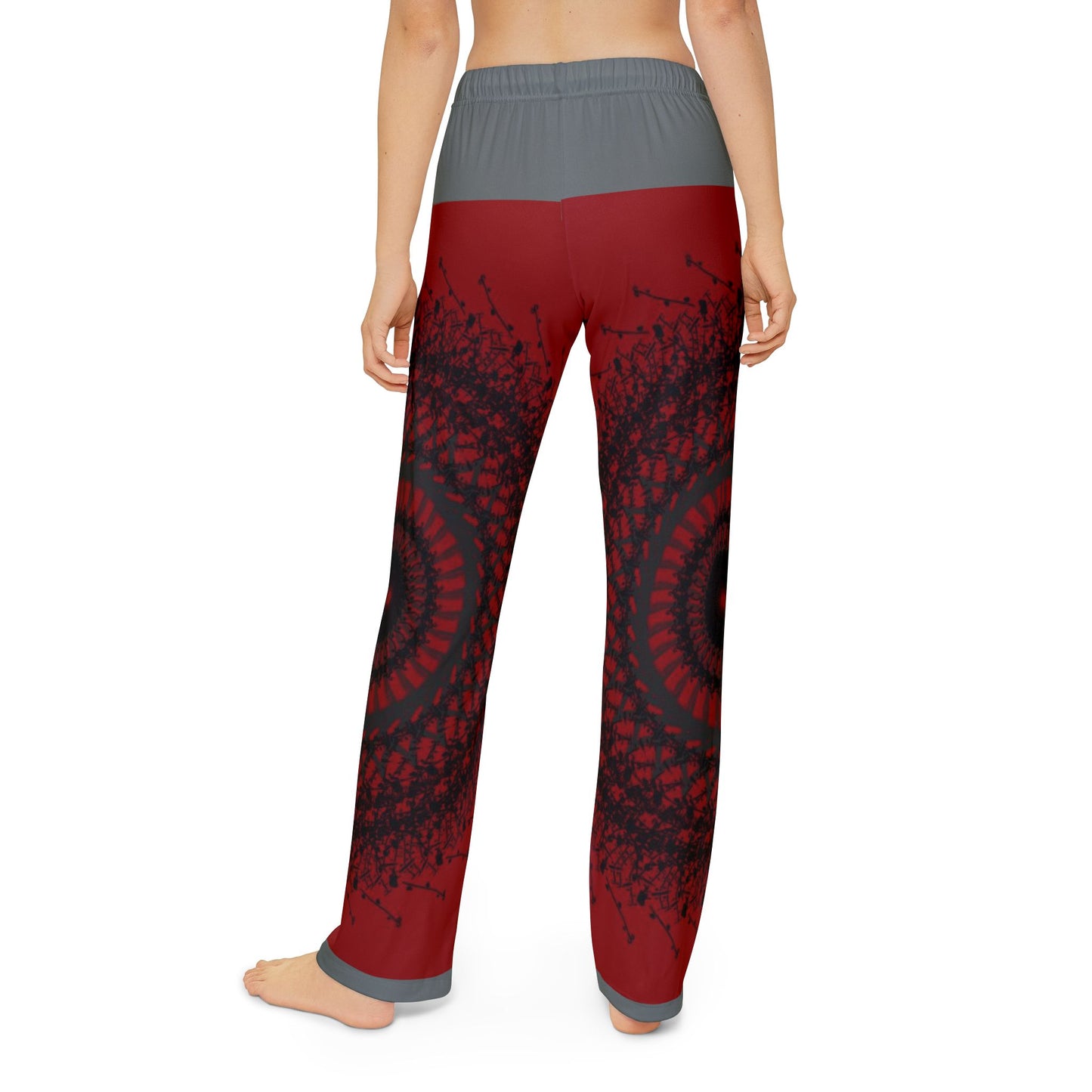 Kids Abstract Red Spiral Lounge Pants - Comfortable & Stylish