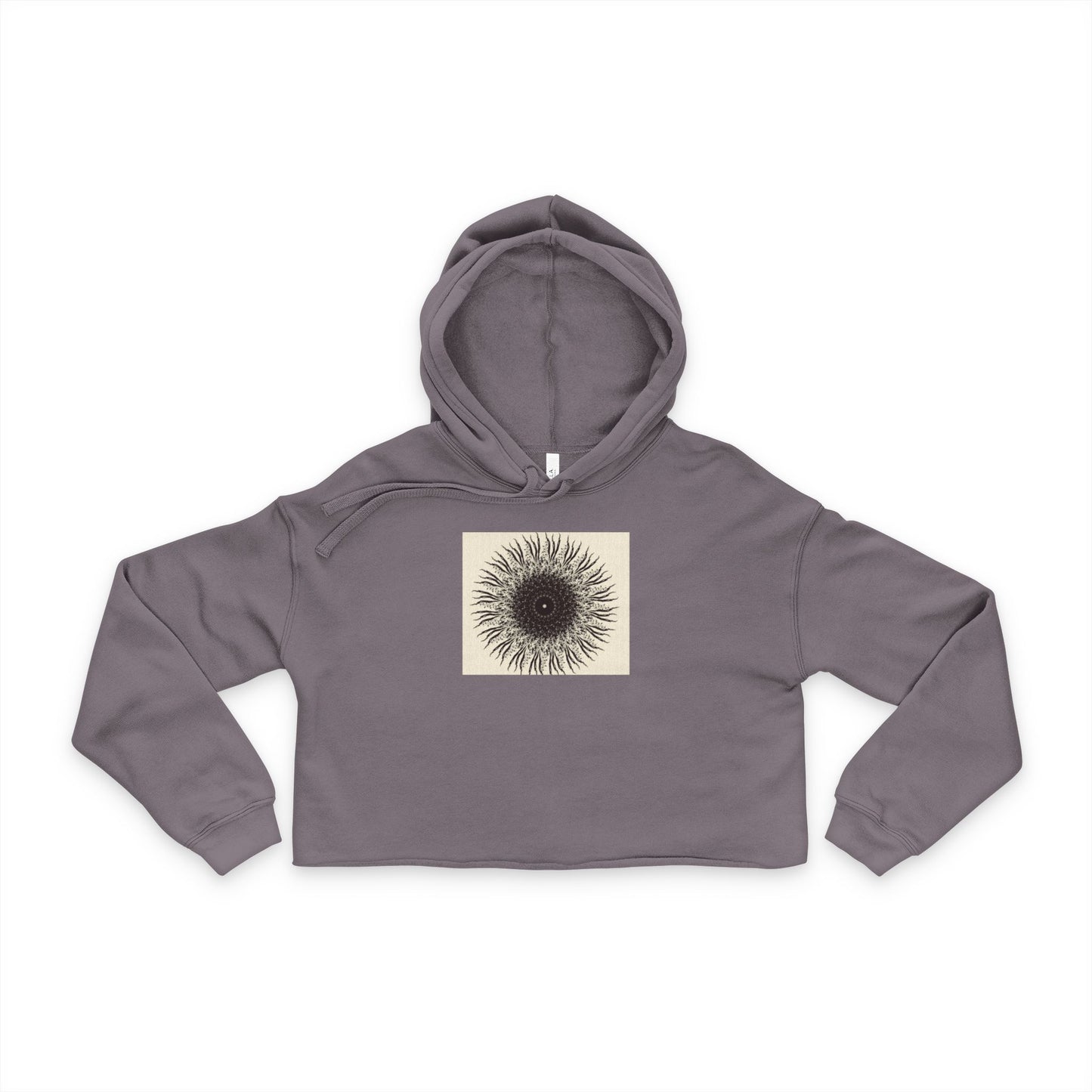 Chic Sunburst Cropped Hoodie | Trendy Women's Sweatshirt for Casual Outings, Fitness, Gifts, Summer Style, Unique Artwear