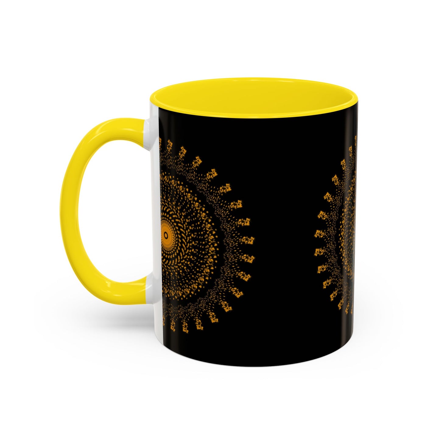 Mandala Pattern Accent Coffee Mug - 11oz & 15oz - Perfect Gift for Coffee Lovers