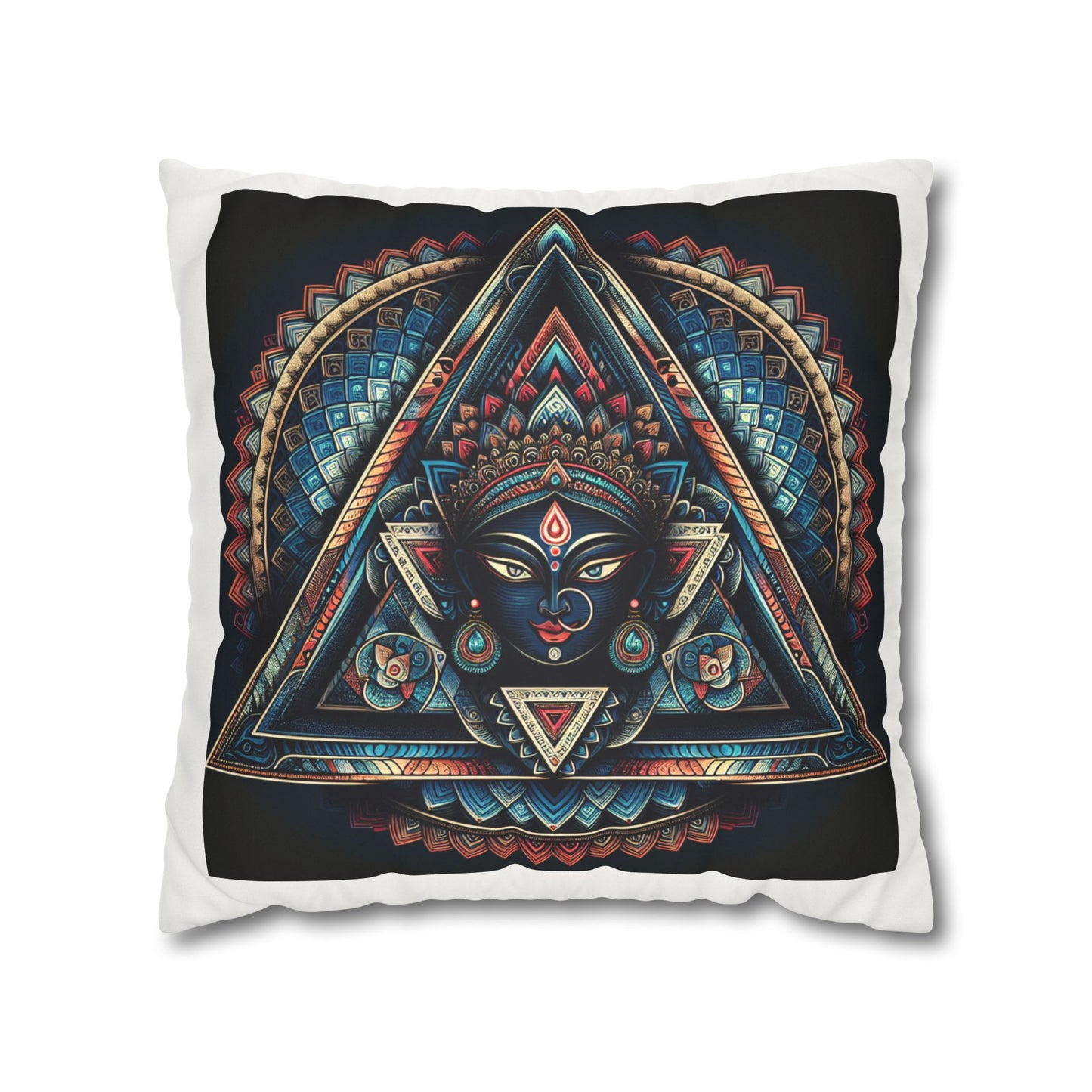 Bohemian Decorative Pillow, Square Faux Suede Cushion, Spiritual Home Décor, Mandala Art Accent Pillow, Unique Gift Idea