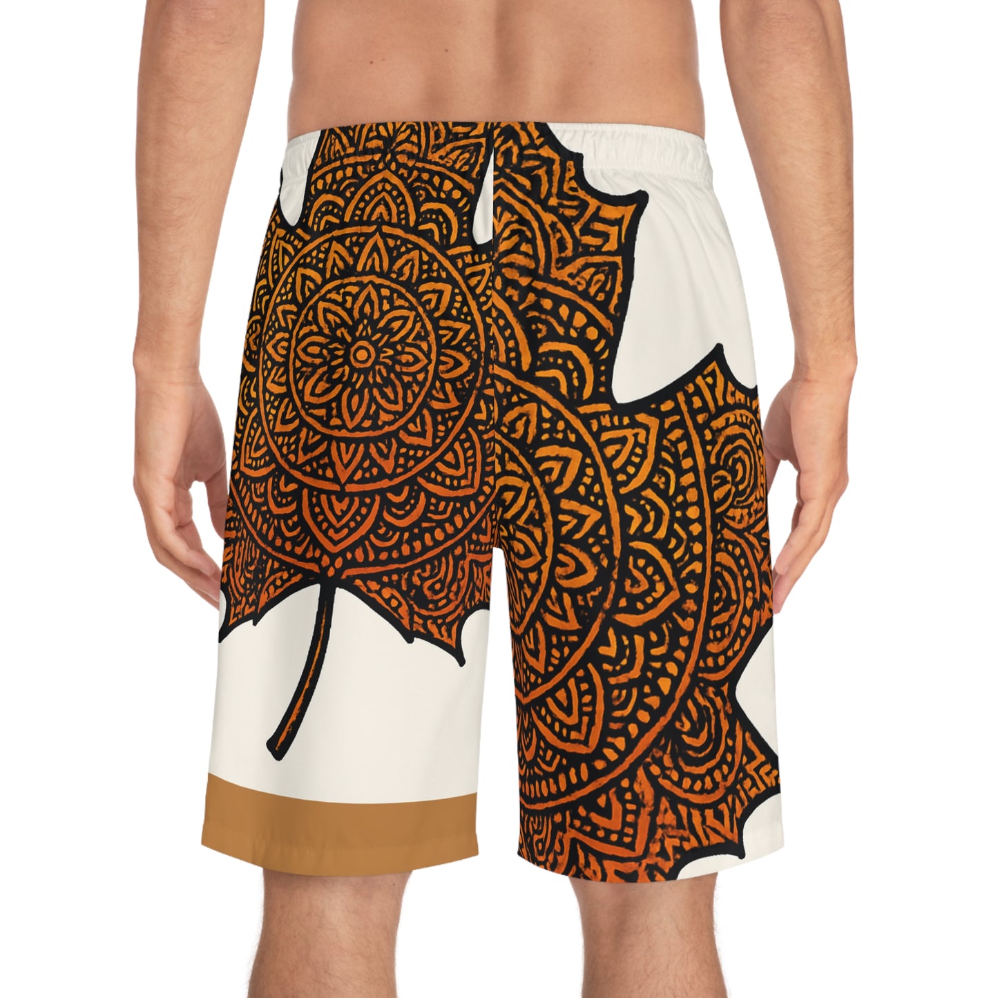 Men's Board Shorts with Fall Mandala Design