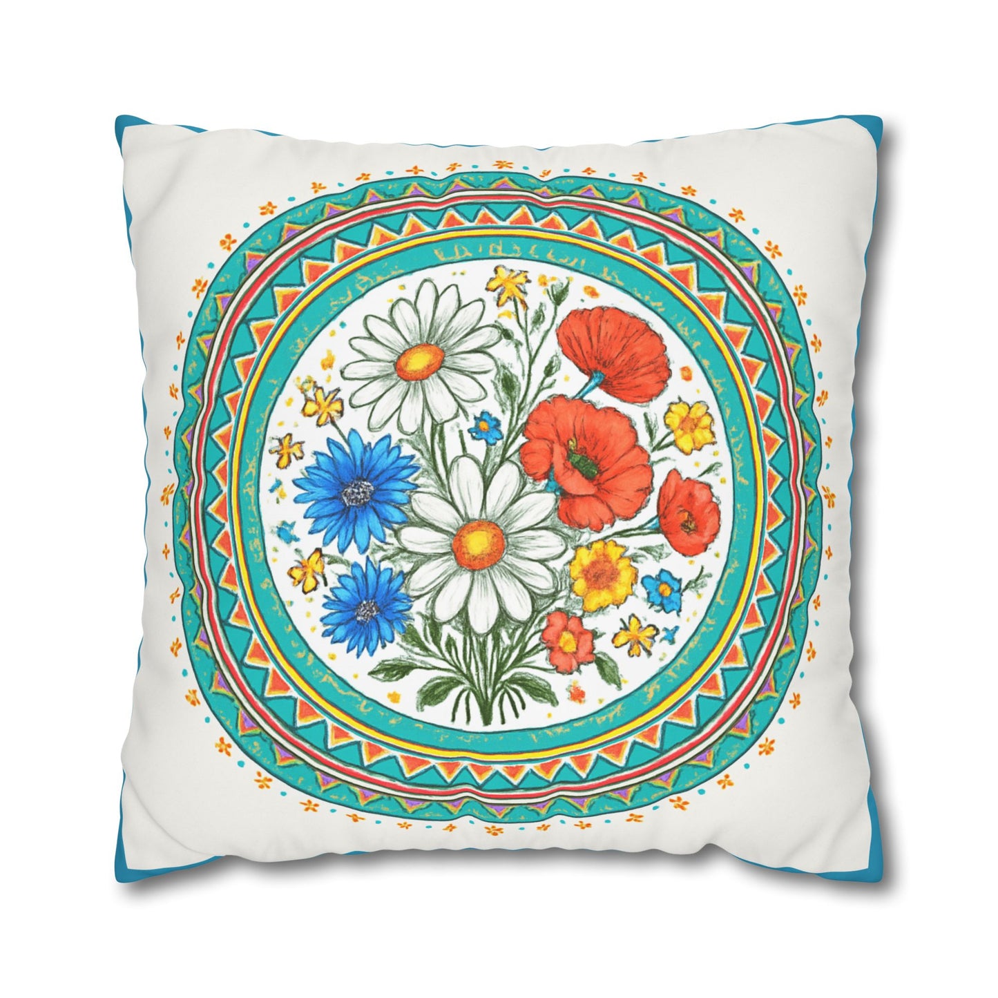 Floral Square Pillowcase | Cozy Home Decor, Gift for Garden Lovers, Spring Decor, Throw Pillow, Housewarming Gift