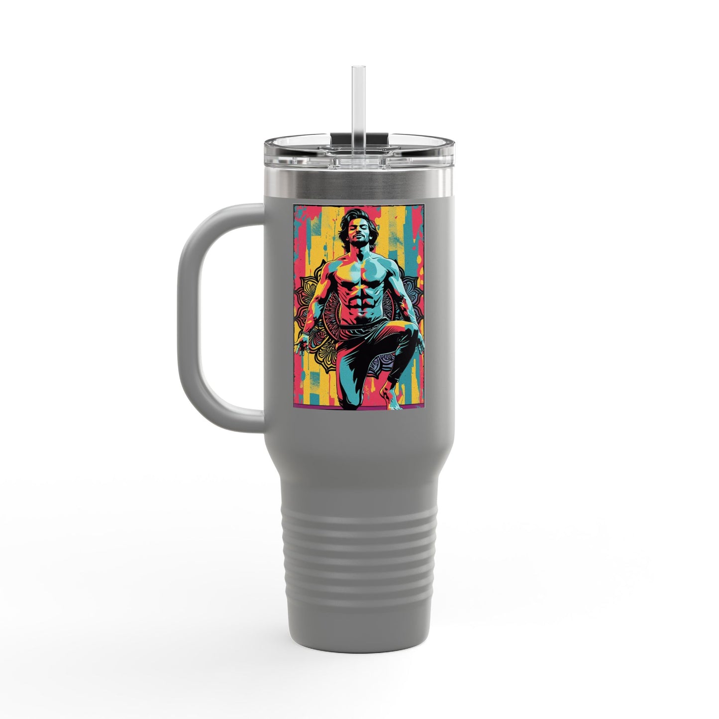 Colorful Insulated Travel Mug | 40oz, Travel Cup for Coffee, Vibrant Drinkware, Fitness Mug, Gifts for Him, Art Travel Mug