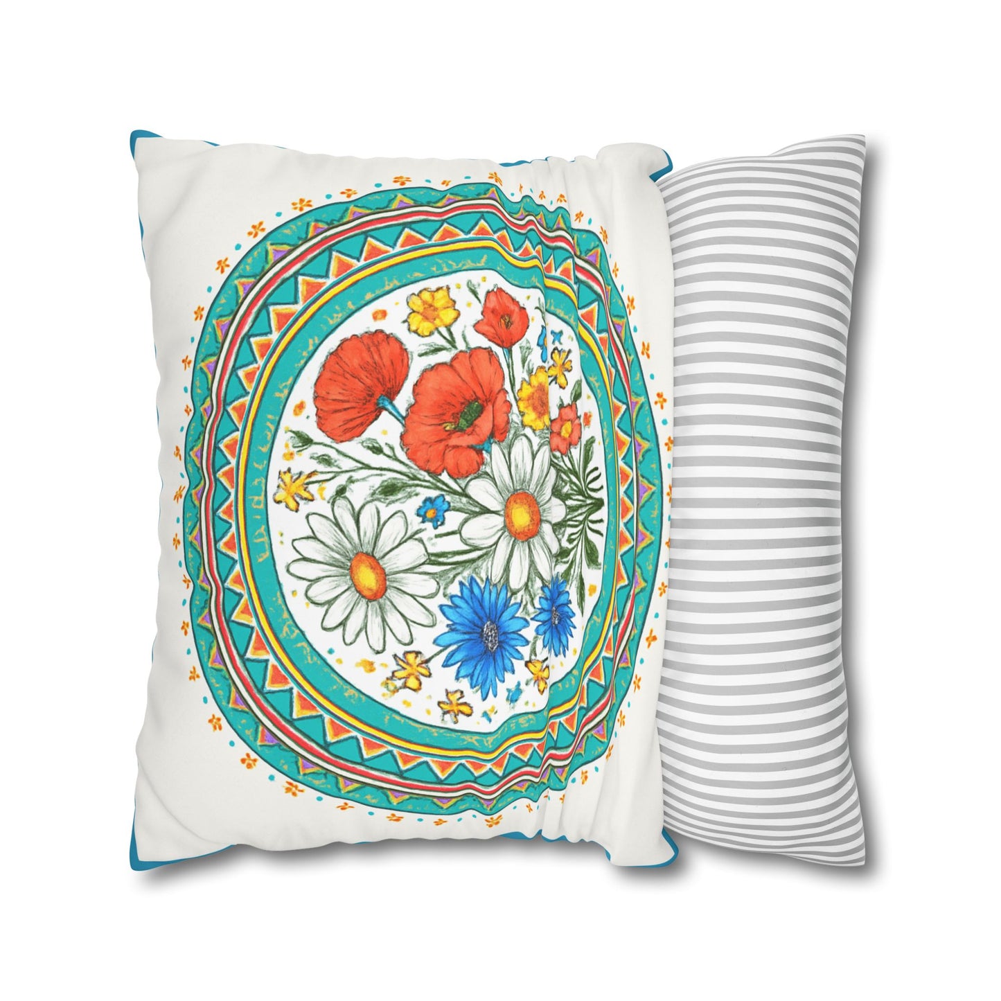 Floral Square Pillowcase | Cozy Home Decor, Gift for Garden Lovers, Spring Decor, Throw Pillow, Housewarming Gift