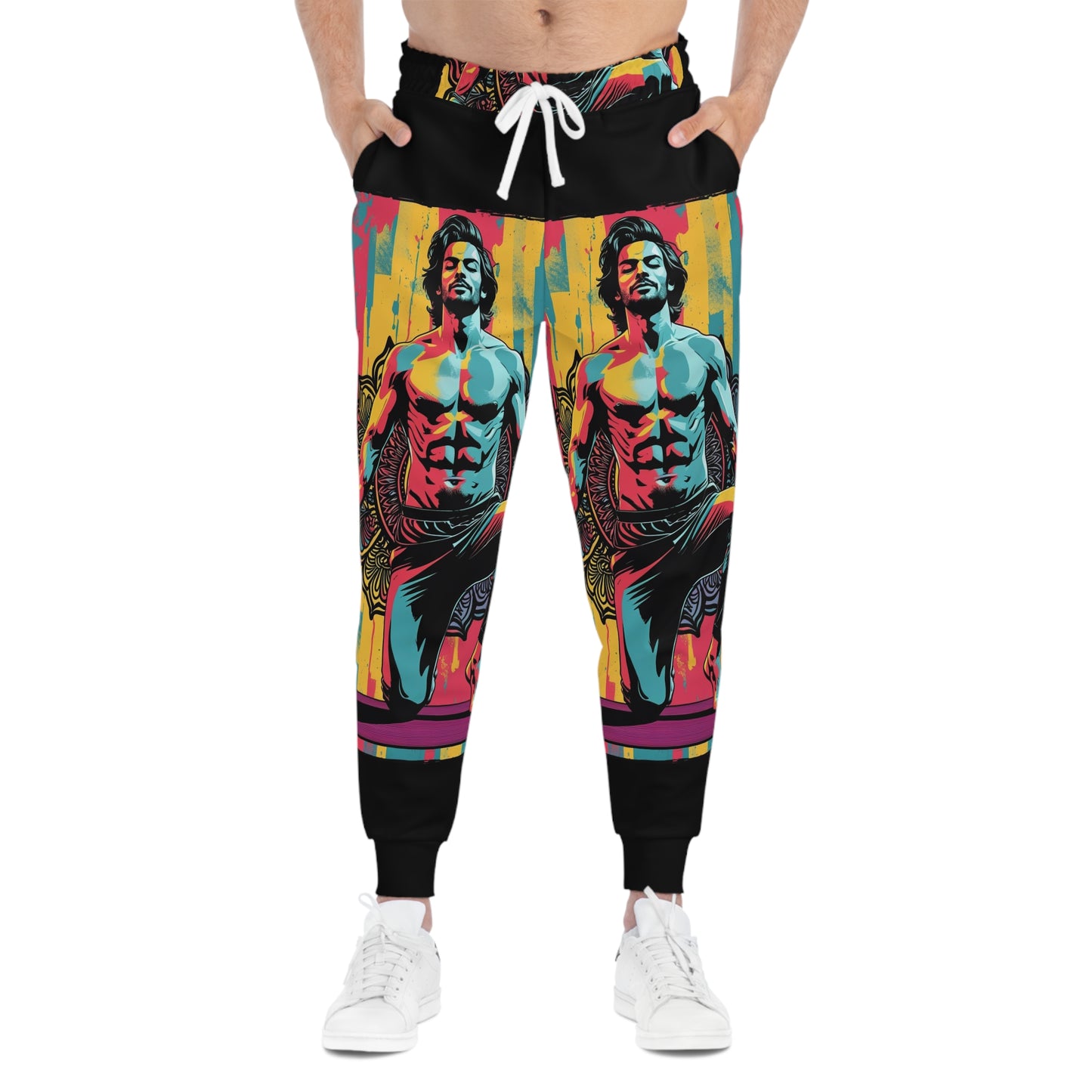 Vibrant Artistic Joggers with Graphic Print, Trendy Workout Pants for Fitness, Casual Wear, Unique Gift for Athletes, Stylish Loungewear