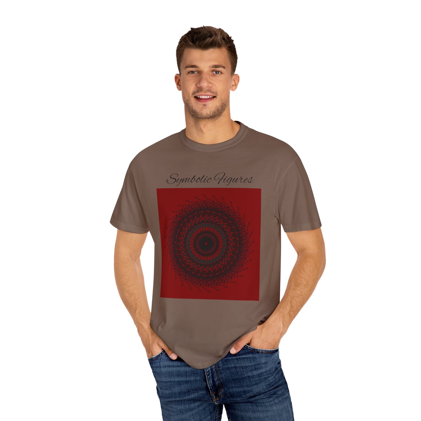 Symbolic Figures Unisex Garment-Dyed T-Shirt - Bohemian Style for Art Lovers