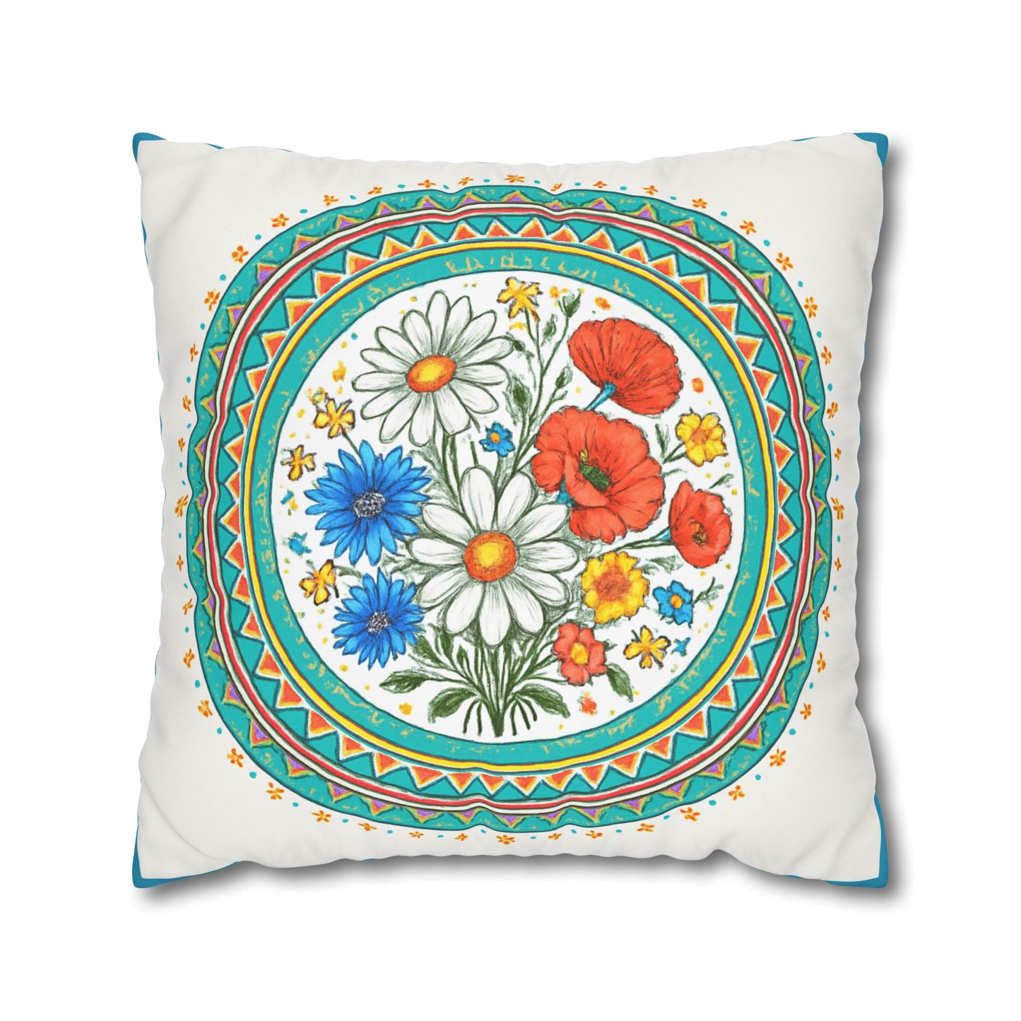 Floral Square Pillowcase | Cozy Home Decor, Gift for Garden Lovers, Spring Decor, Throw Pillow, Housewarming Gift
