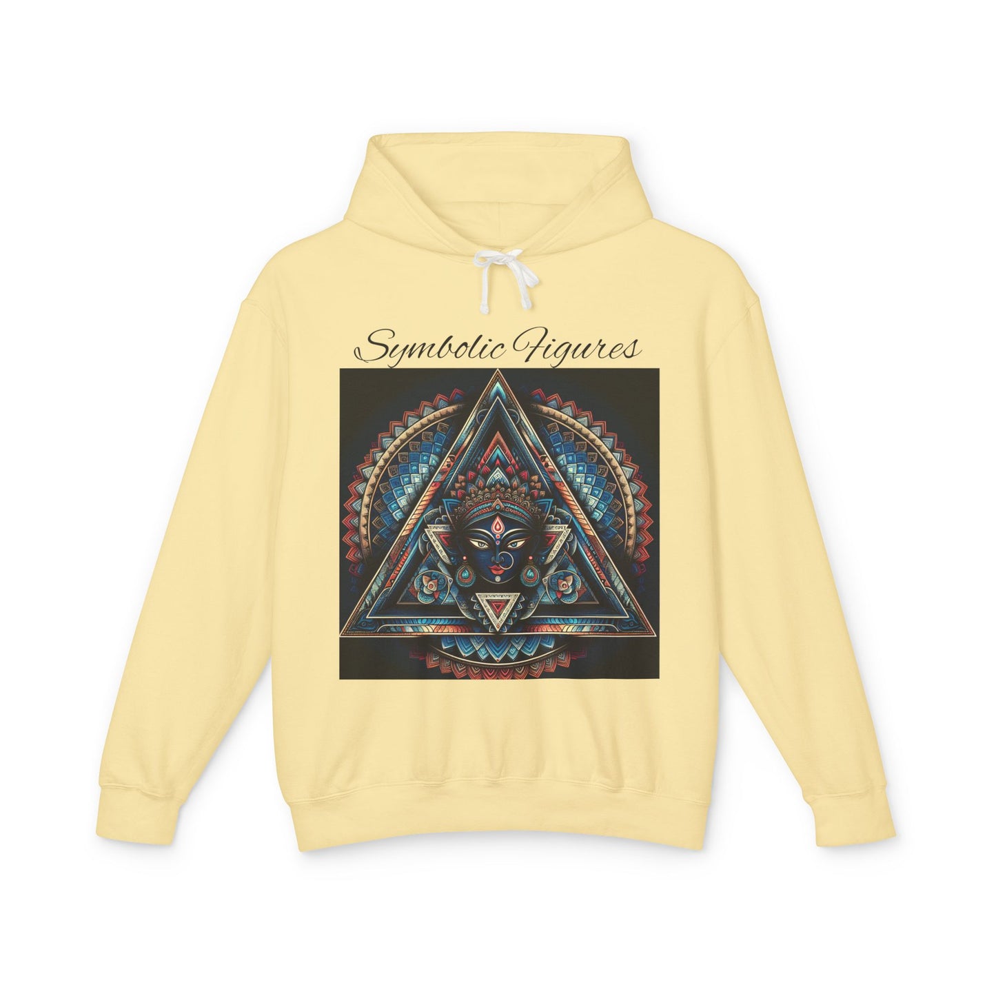 Vibrant Artistic Hoodie, Symbolic Figures Design, Lightweight Sweatshirt for Casual Wear, Unique Gift for Art Lovers, Cozy Unisex Clothing