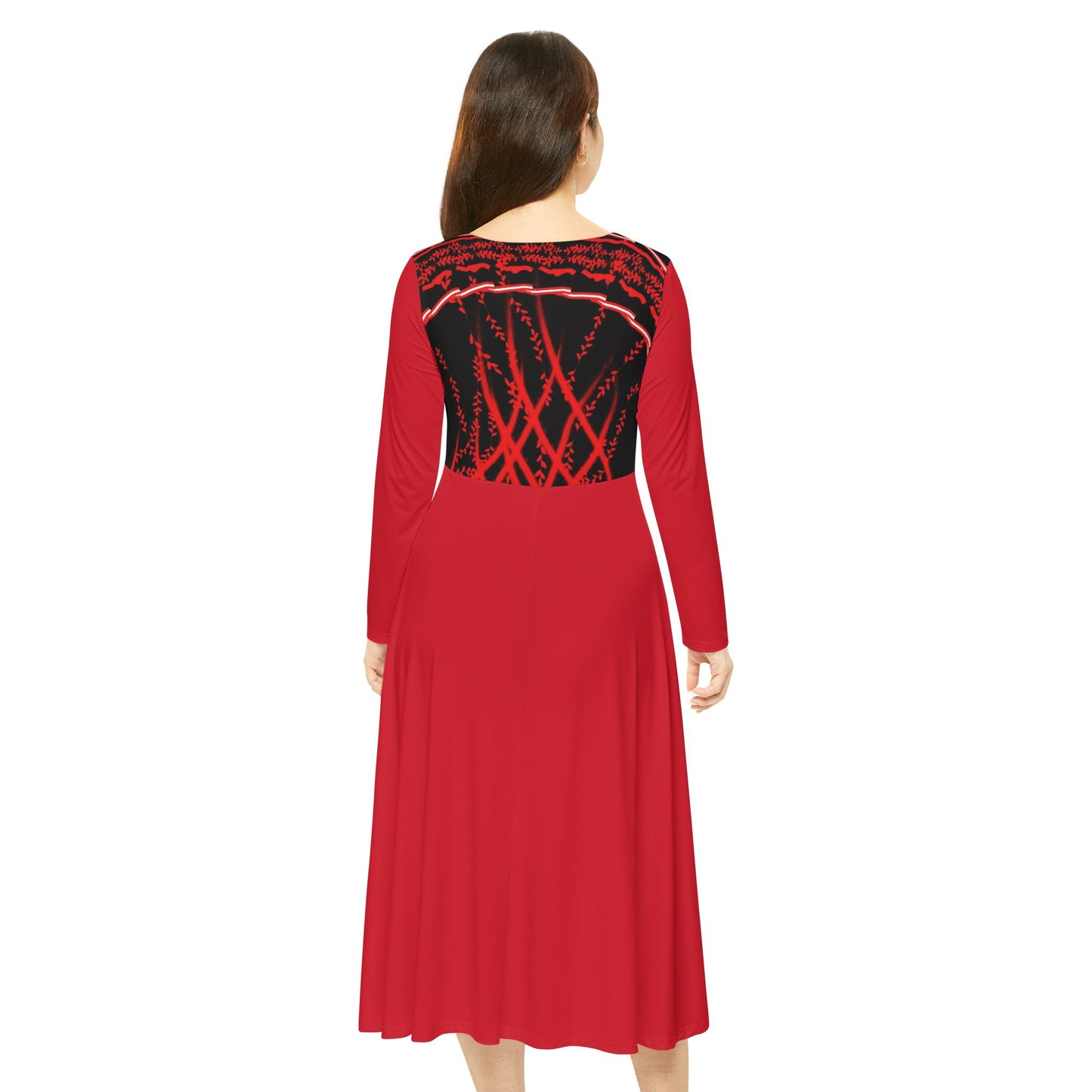 Women's Long Sleeve Dance Dress - Flowing Elegance for Dance Events, Formal Gatherings, Performances, and Celebrations, Artful Fashion