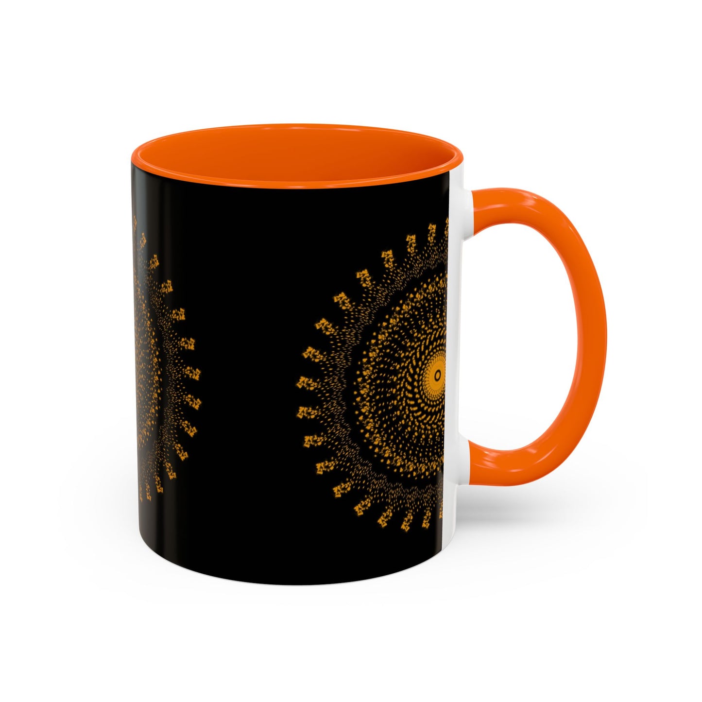 Mandala Pattern Accent Coffee Mug - 11oz & 15oz - Perfect Gift for Coffee Lovers