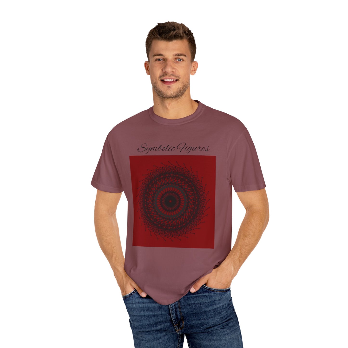 Symbolic Figures Unisex Garment-Dyed T-Shirt - Bohemian Style for Art Lovers