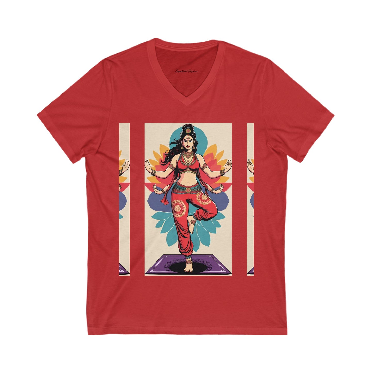 Colorful V-Neck Tee | Artistic T-Shirt, Unique Graphic Top, Casual Wear, Gift for Art Lovers, Summer Fashion