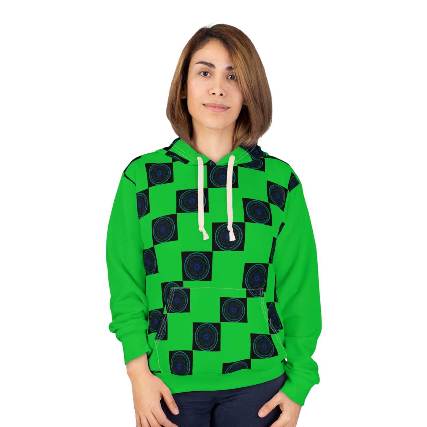 Geometric Pattern Pullover Hoodie, Unisex Abstract Sweatshirt, Chic Casual Wear, Cozy Layer, Gift for Her, Him, Fashion Statement