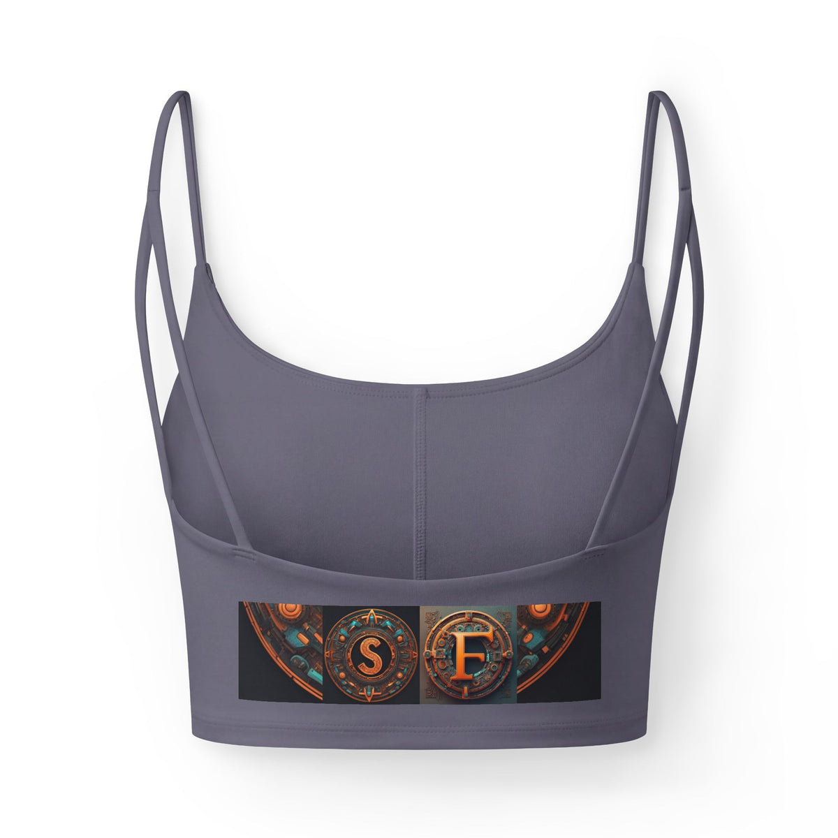 Women's Luxe Bra — Bohemian Copper Medallion Graphic Crop Top