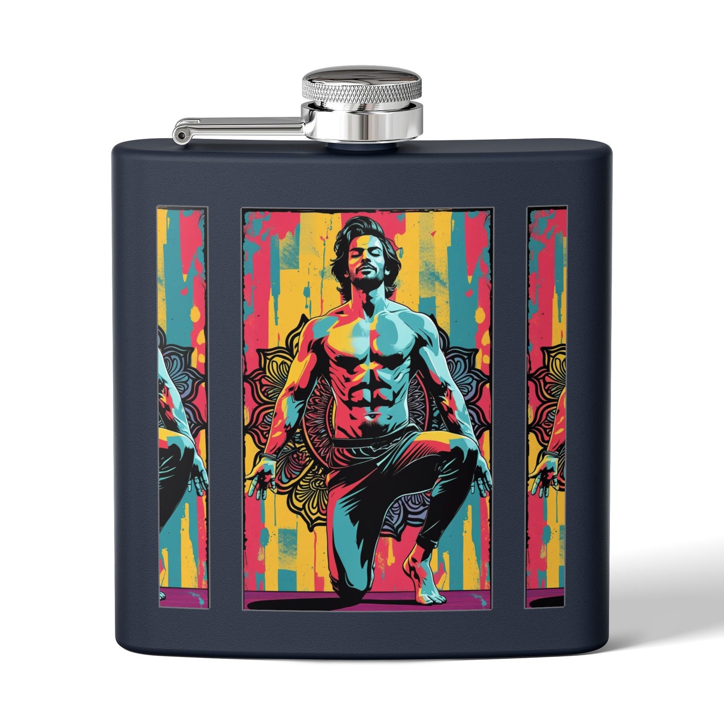 Colorful Yoga Stainless Steel Flask - Perfect for Meditation, Travel, Gifts, Outdoor Adventures, or Celebrations