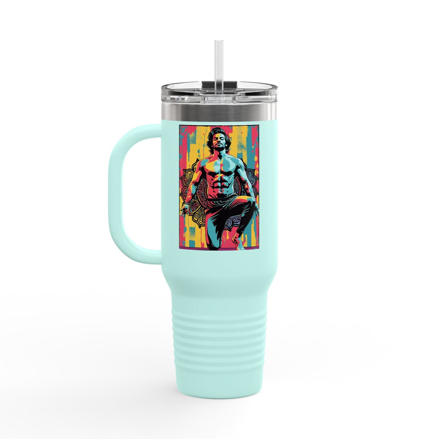 Colorful Insulated Travel Mug | 40oz, Travel Cup for Coffee, Vibrant Drinkware, Fitness Mug, Gifts for Him, Art Travel Mug