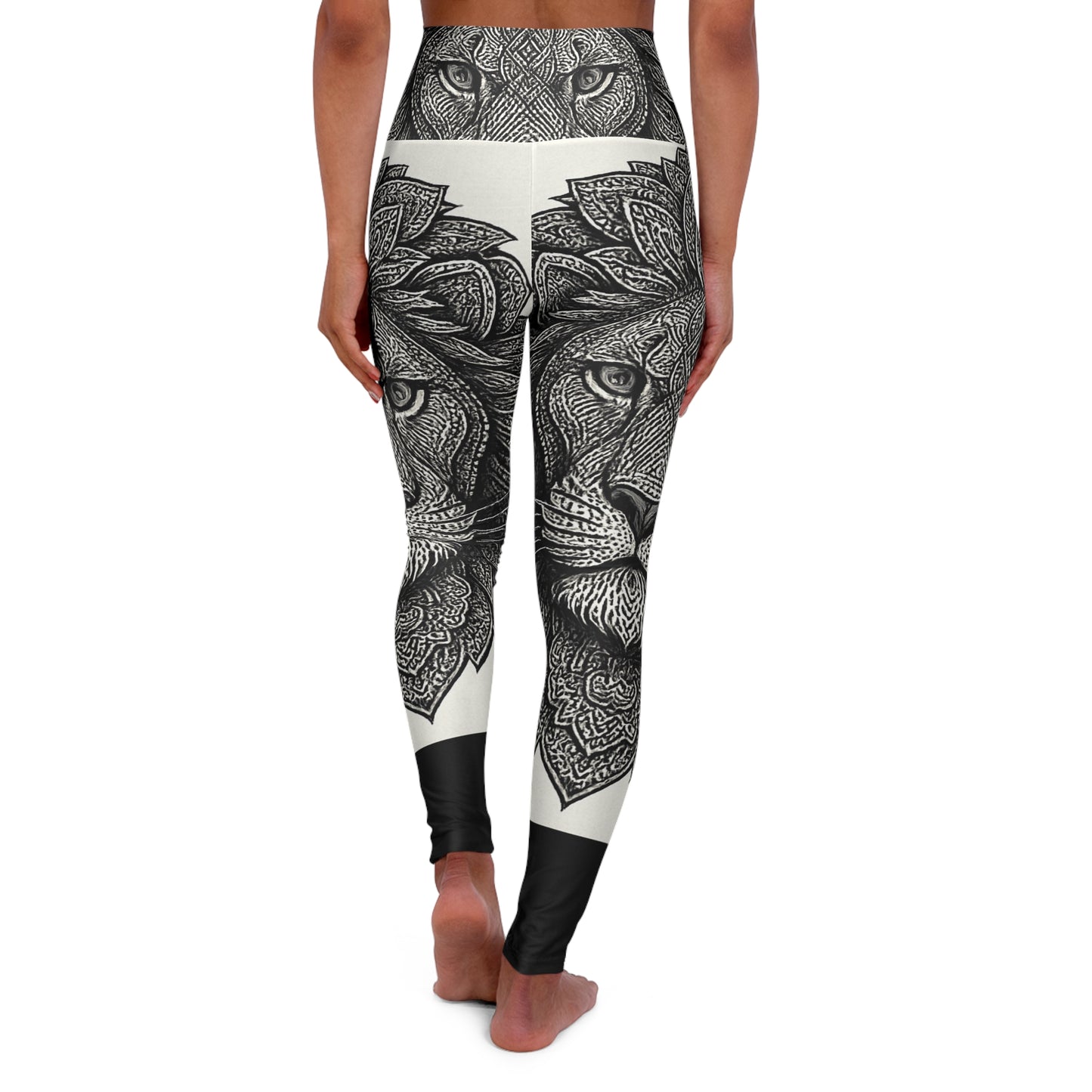 Yoga Leggings - Mandala Lion Print