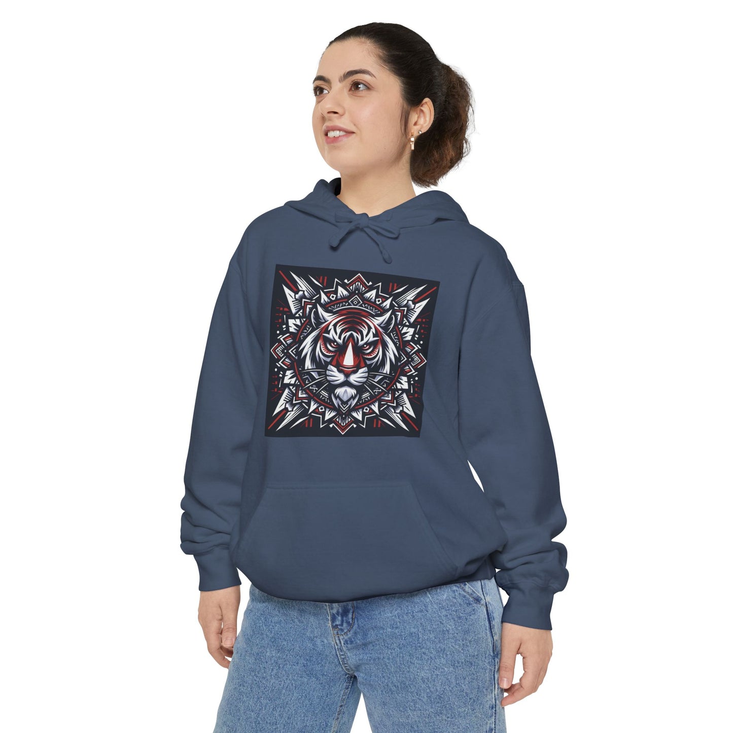 Fearless Tiger Design Hoodie, Cozy Unisex Hoodie, Gift for Him/Her, Stylish Casual Wear, Cool Streetwear