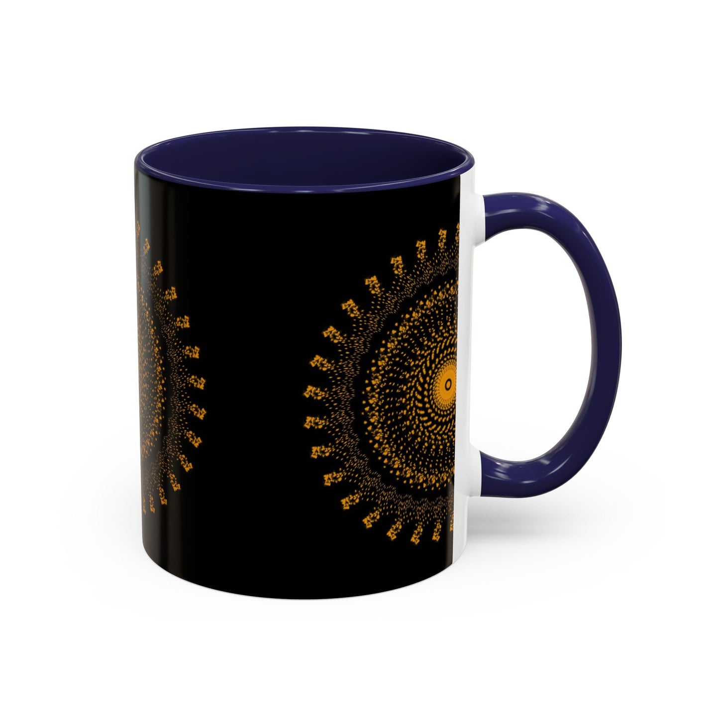 Mandala Pattern Accent Coffee Mug - 11oz & 15oz - Perfect Gift for Coffee Lovers