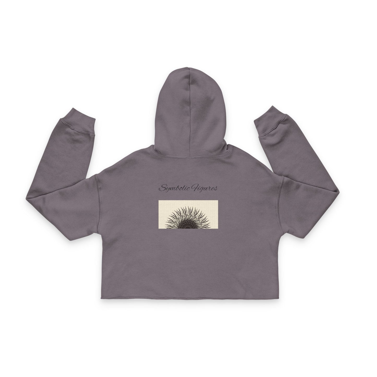 Chic Sunburst Cropped Hoodie | Trendy Women's Sweatshirt for Casual Outings, Fitness, Gifts, Summer Style, Unique Artwear