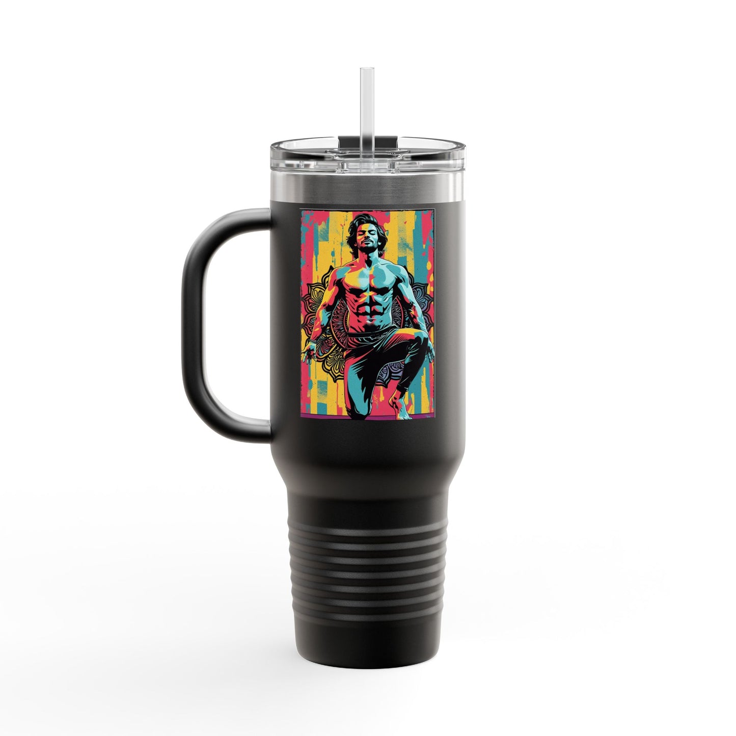 Colorful Insulated Travel Mug | 40oz, Travel Cup for Coffee, Vibrant Drinkware, Fitness Mug, Gifts for Him, Art Travel Mug