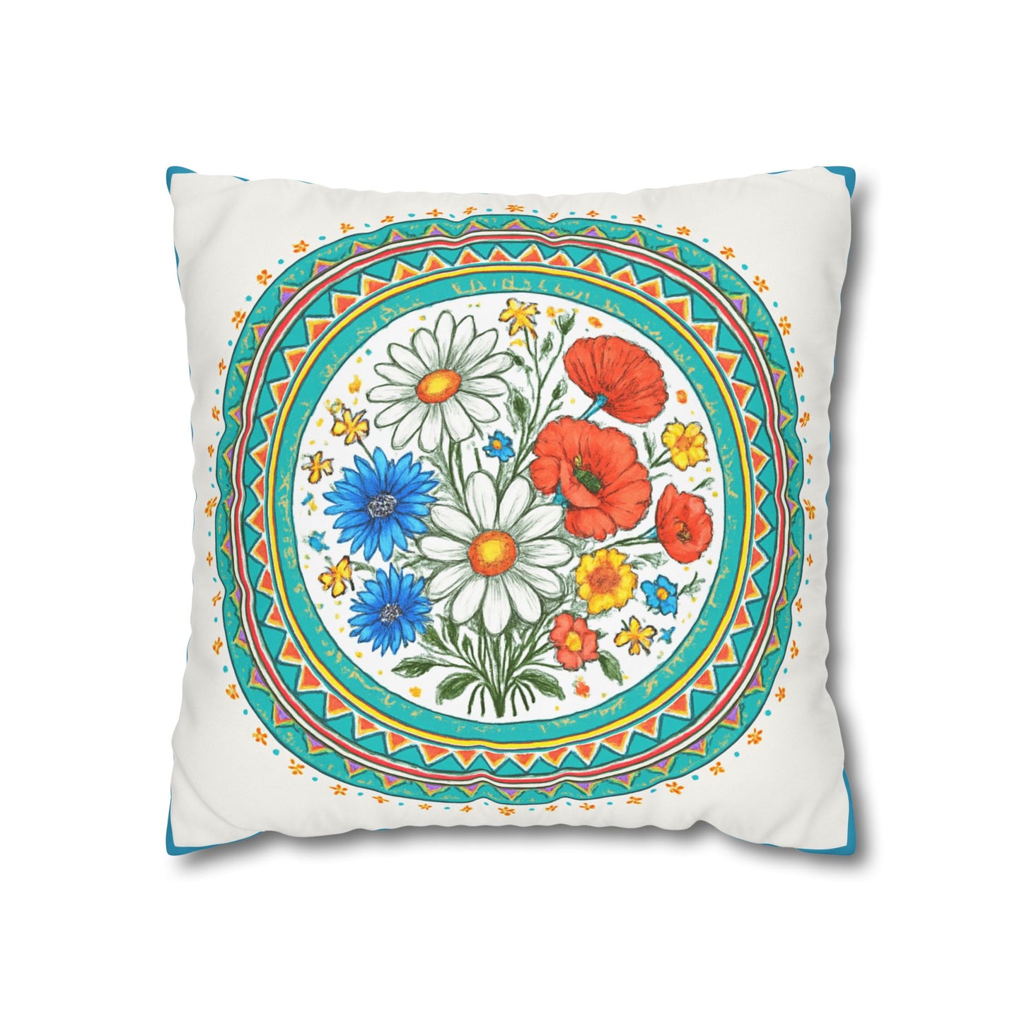 Floral Square Pillowcase | Cozy Home Decor, Gift for Garden Lovers, Spring Decor, Throw Pillow, Housewarming Gift