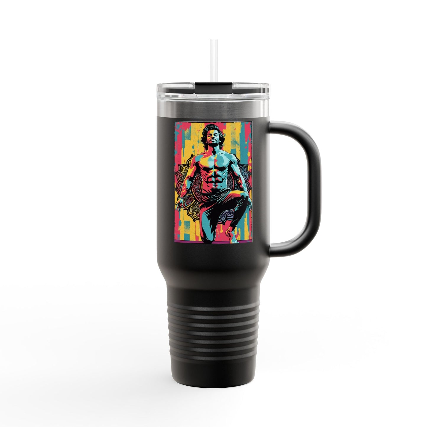 Colorful Insulated Travel Mug | 40oz, Travel Cup for Coffee, Vibrant Drinkware, Fitness Mug, Gifts for Him, Art Travel Mug