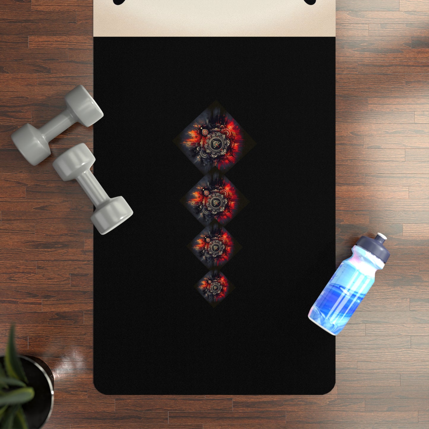 Vibrant Rubber Yoga Mat with Mandala Design, Perfect for Home Workouts, Fitness Gifts, Mindfulness, Yoga Studios, Meditation