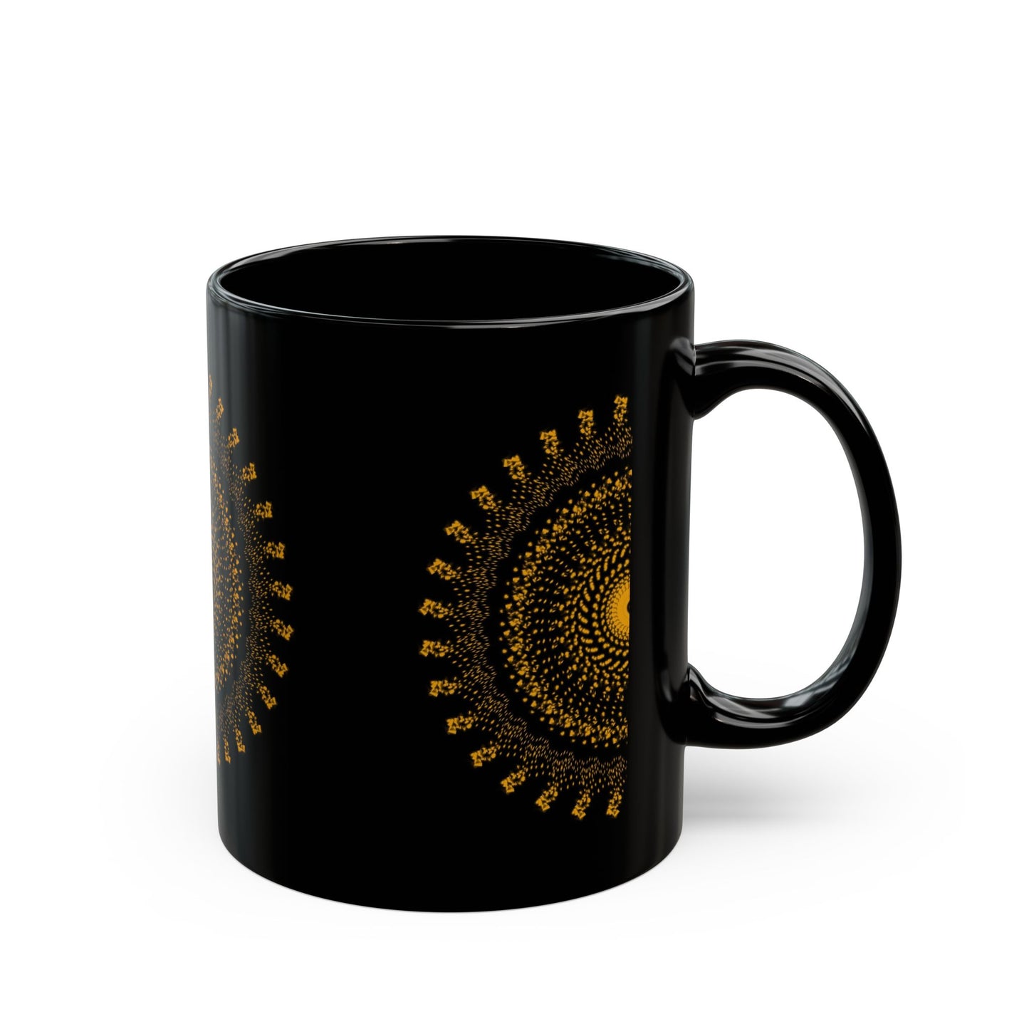 Bohemian Mandala Black Mug - 11oz & 15oz Coffee Cup for Home & Office