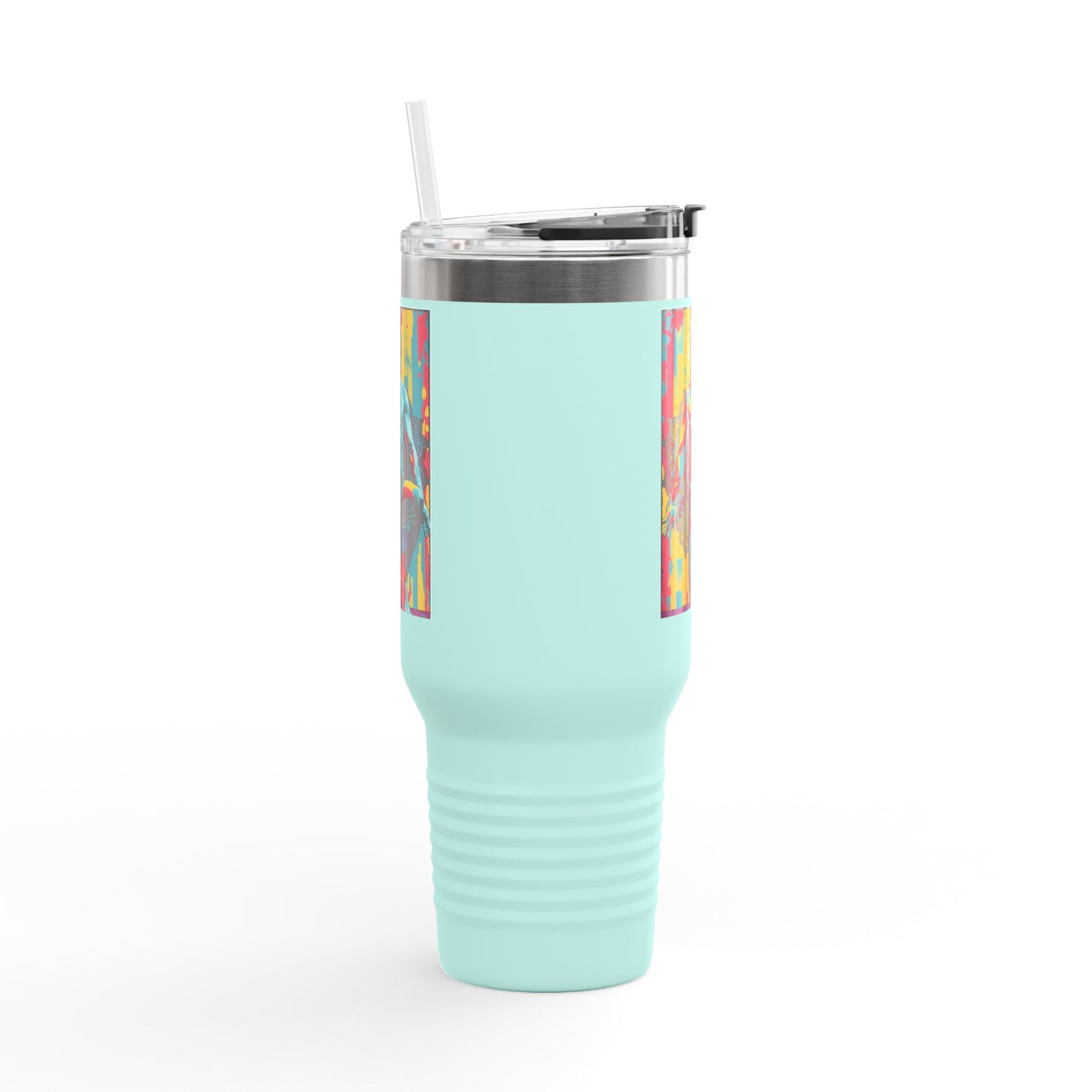 Colorful Insulated Travel Mug | 40oz, Travel Cup for Coffee, Vibrant Drinkware, Fitness Mug, Gifts for Him, Art Travel Mug