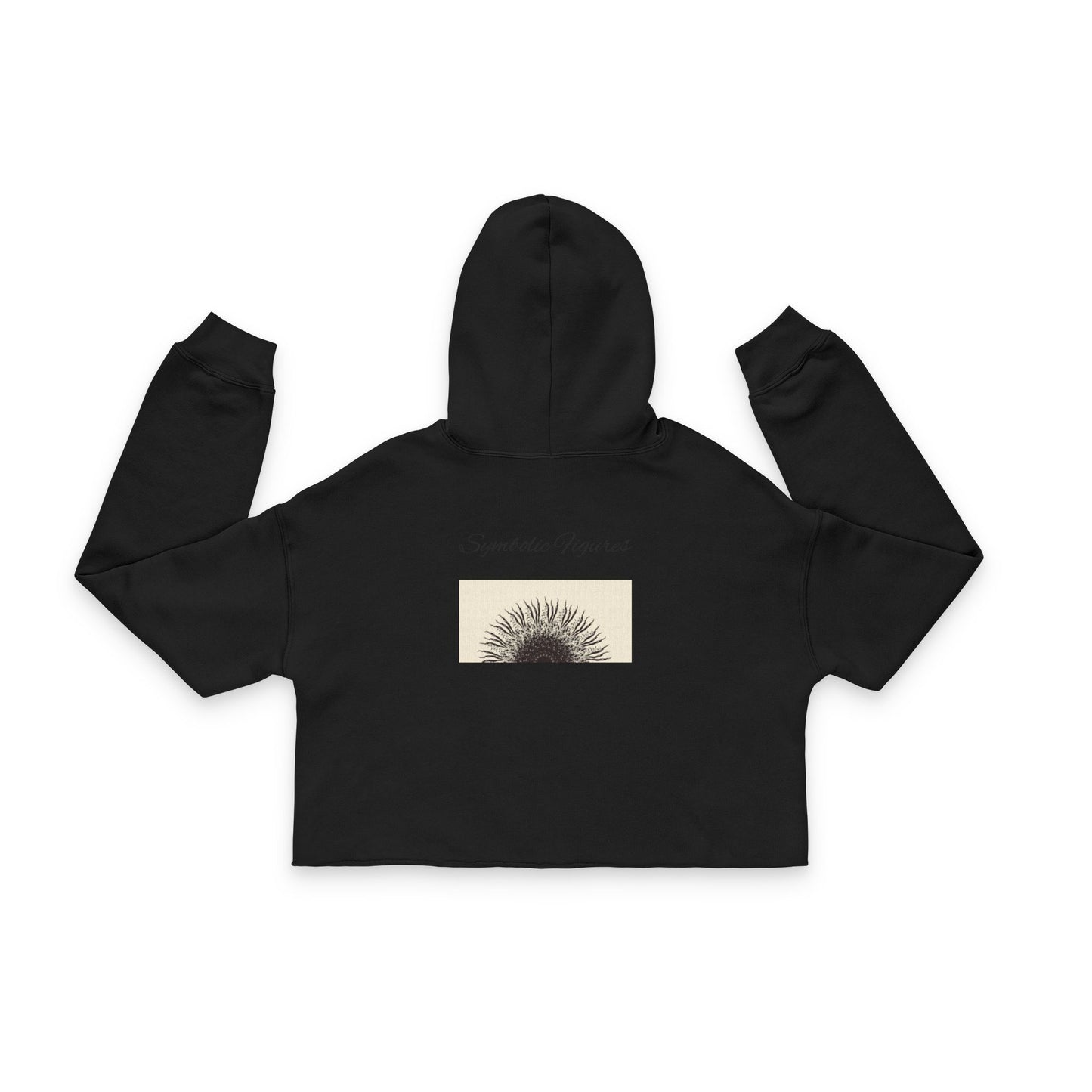 Chic Sunburst Cropped Hoodie | Trendy Women's Sweatshirt for Casual Outings, Fitness, Gifts, Summer Style, Unique Artwear