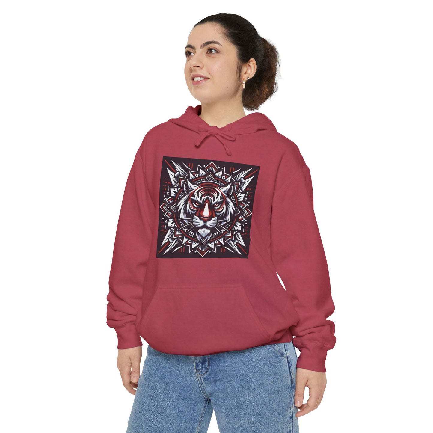 Fearless Tiger Design Hoodie, Cozy Unisex Hoodie, Gift for Him/Her, Stylish Casual Wear, Cool Streetwear