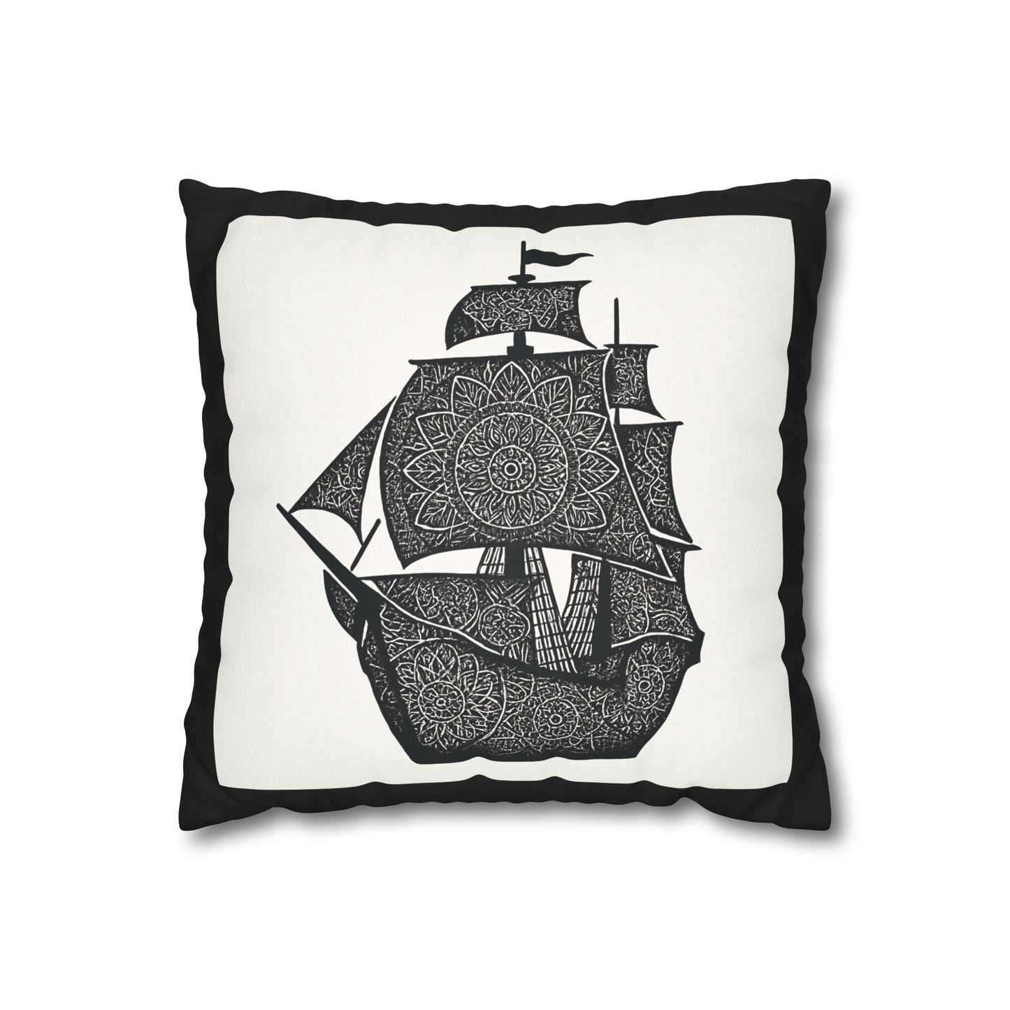 Nautical Mandala Pillowcase, Decorative Throw, Boat Decor, Bohemian Home Accent, Gift for Sailors, Ocean Lover's Home