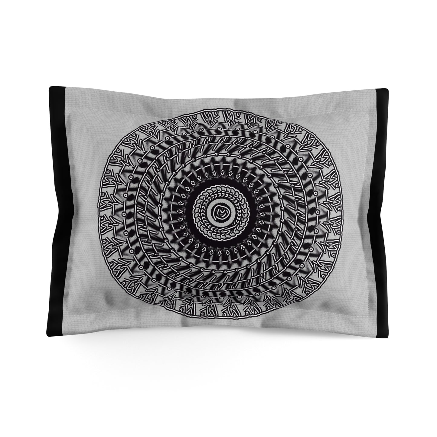 Elegant Black and White Mandala Microfiber Pillow Sham - Modern Home Decor