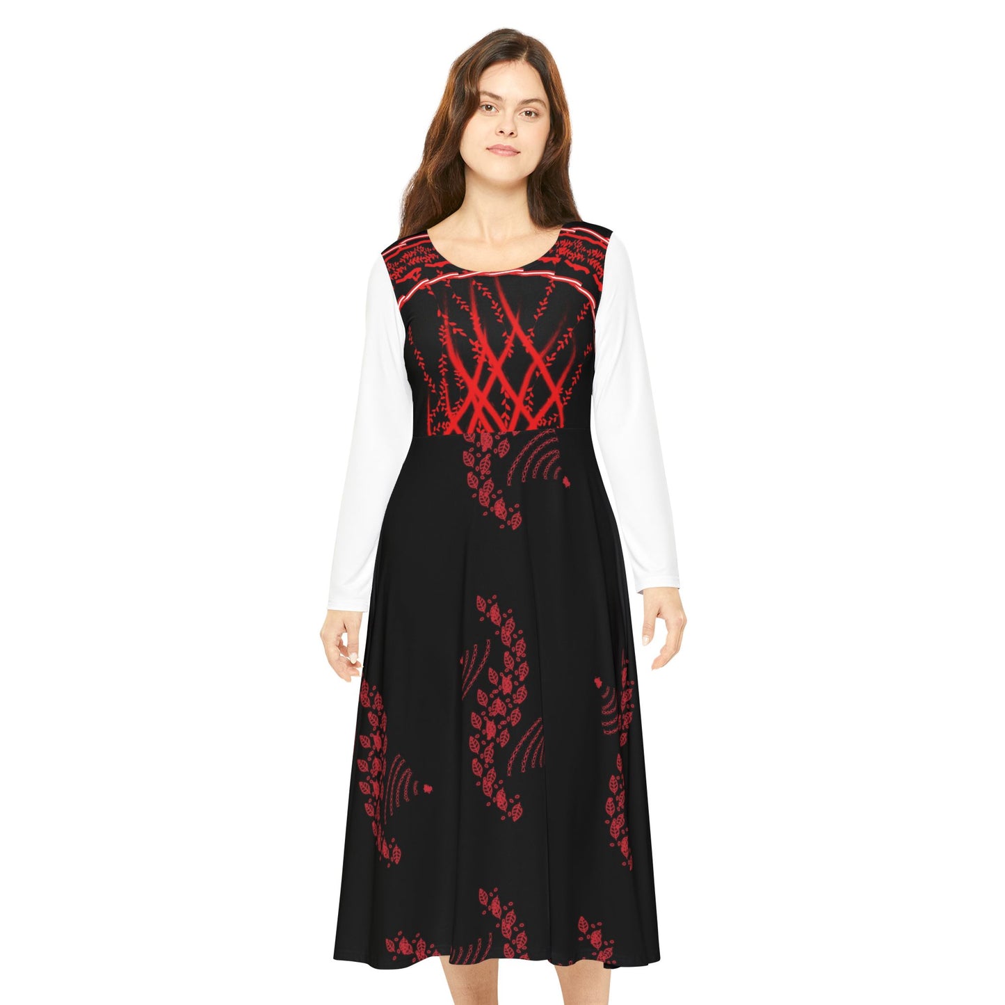 Women's Long Sleeve Dance Dress - Flowing Elegance for Dance Events, Formal Gatherings, Performances, and Celebrations, Artful Fashion