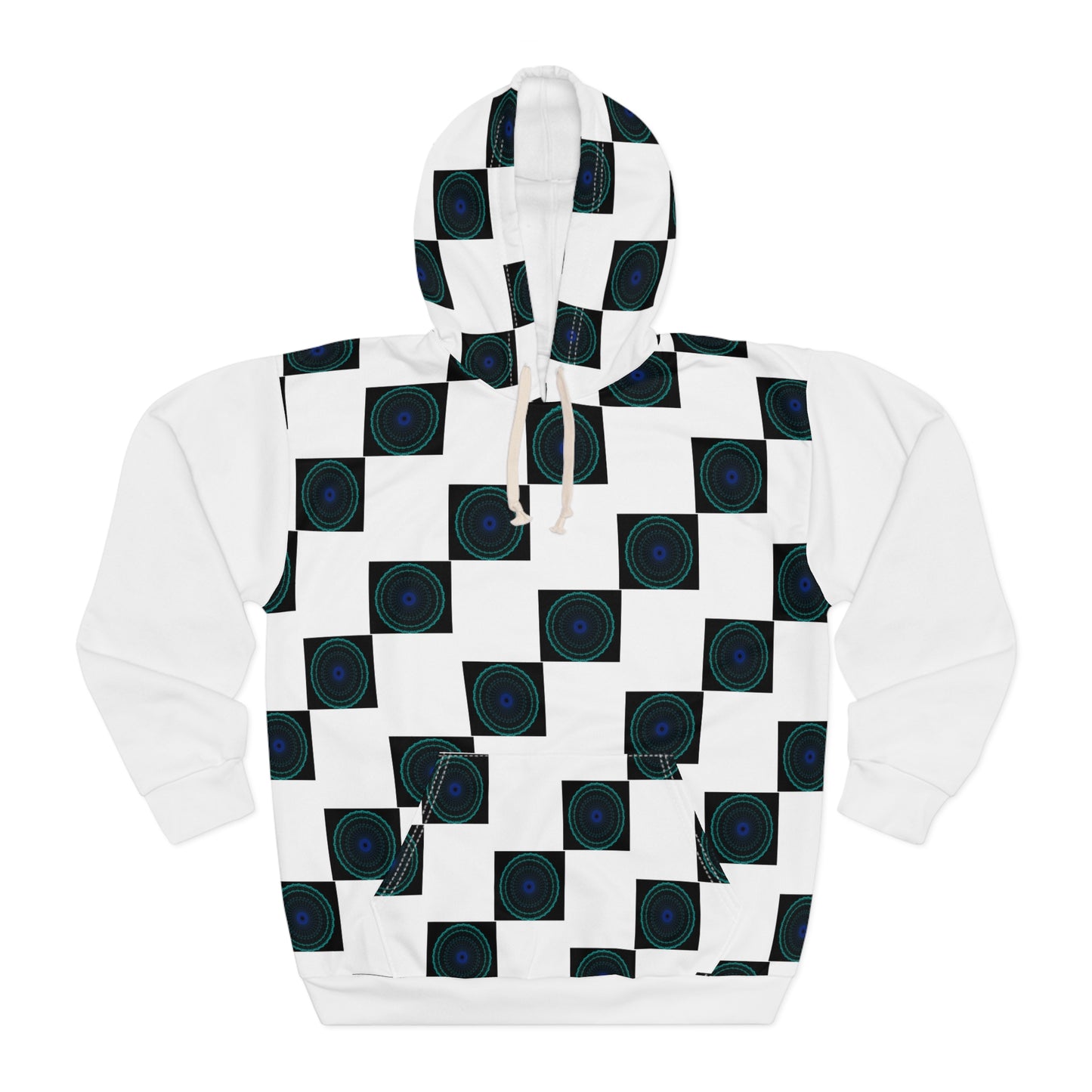 Geometric Pattern Pullover Hoodie, Unisex Abstract Sweatshirt, Chic Casual Wear, Cozy Layer, Gift for Her, Him, Fashion Statement