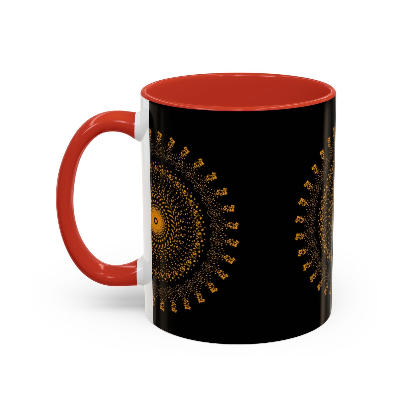 Mandala Pattern Accent Coffee Mug - 11oz & 15oz - Perfect Gift for Coffee Lovers