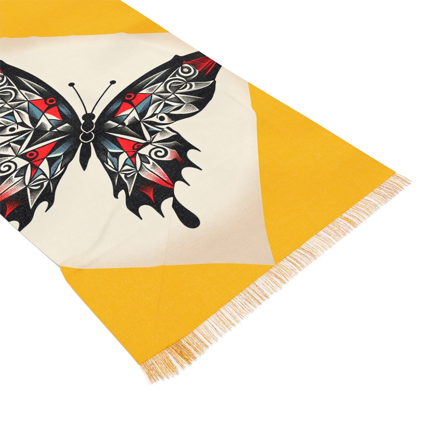 Butterfly Print Light Scarf, Boho Fashion Accessory, Spring Style, Gift for Her, Festival Wear, Lightweight Shawl