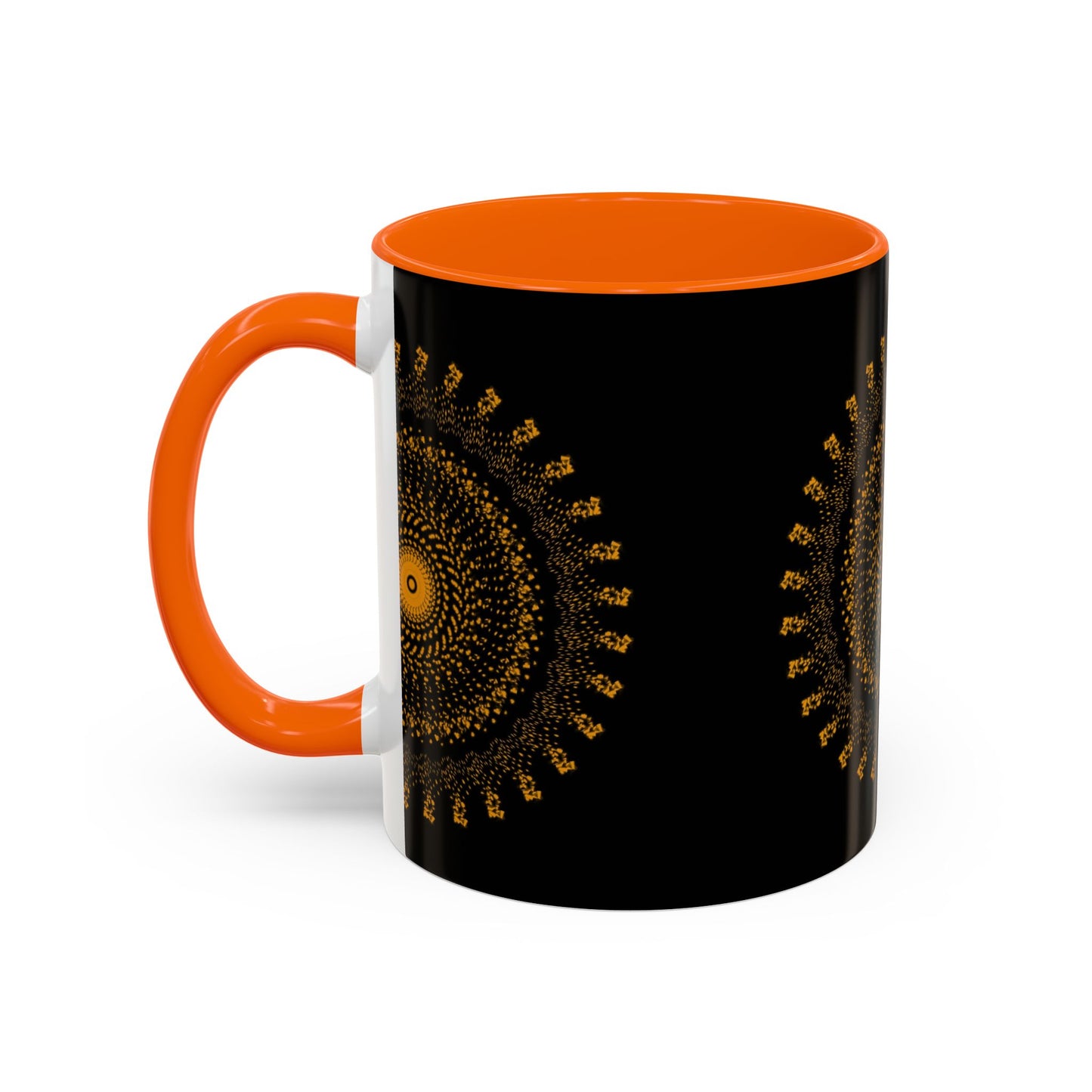 Mandala Pattern Accent Coffee Mug - 11oz & 15oz - Perfect Gift for Coffee Lovers