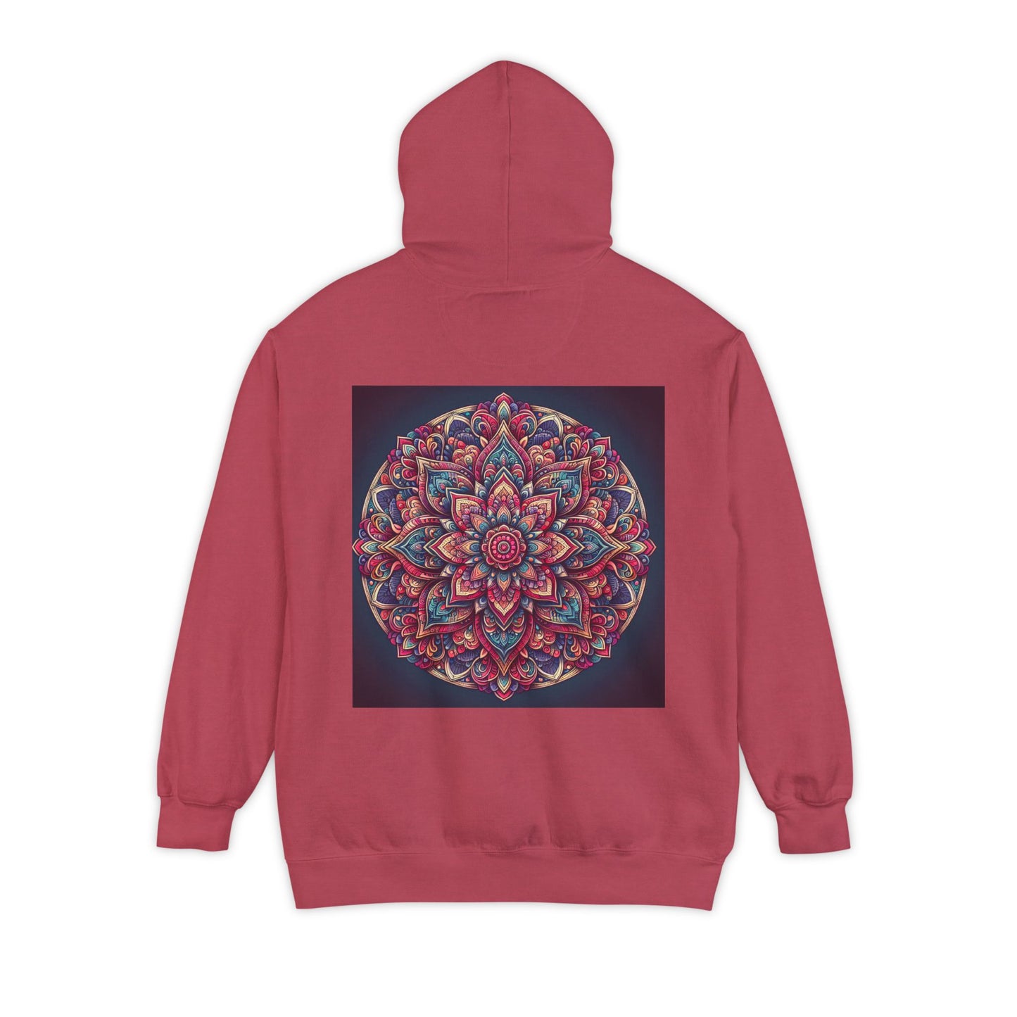 Garment-Dyed Mandala Hoodie - Cozy Floral Art Sweatshirt