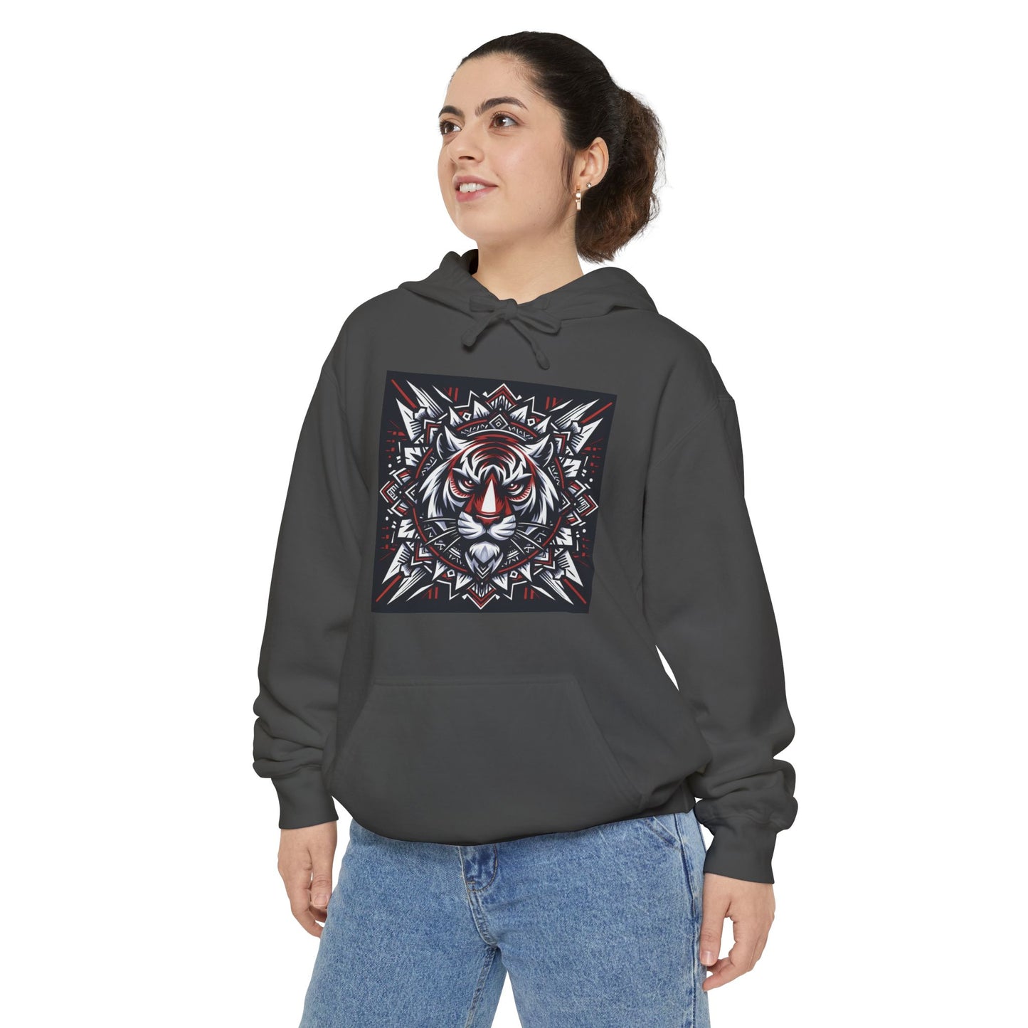 Fearless Tiger Design Hoodie, Cozy Unisex Hoodie, Gift for Him/Her, Stylish Casual Wear, Cool Streetwear